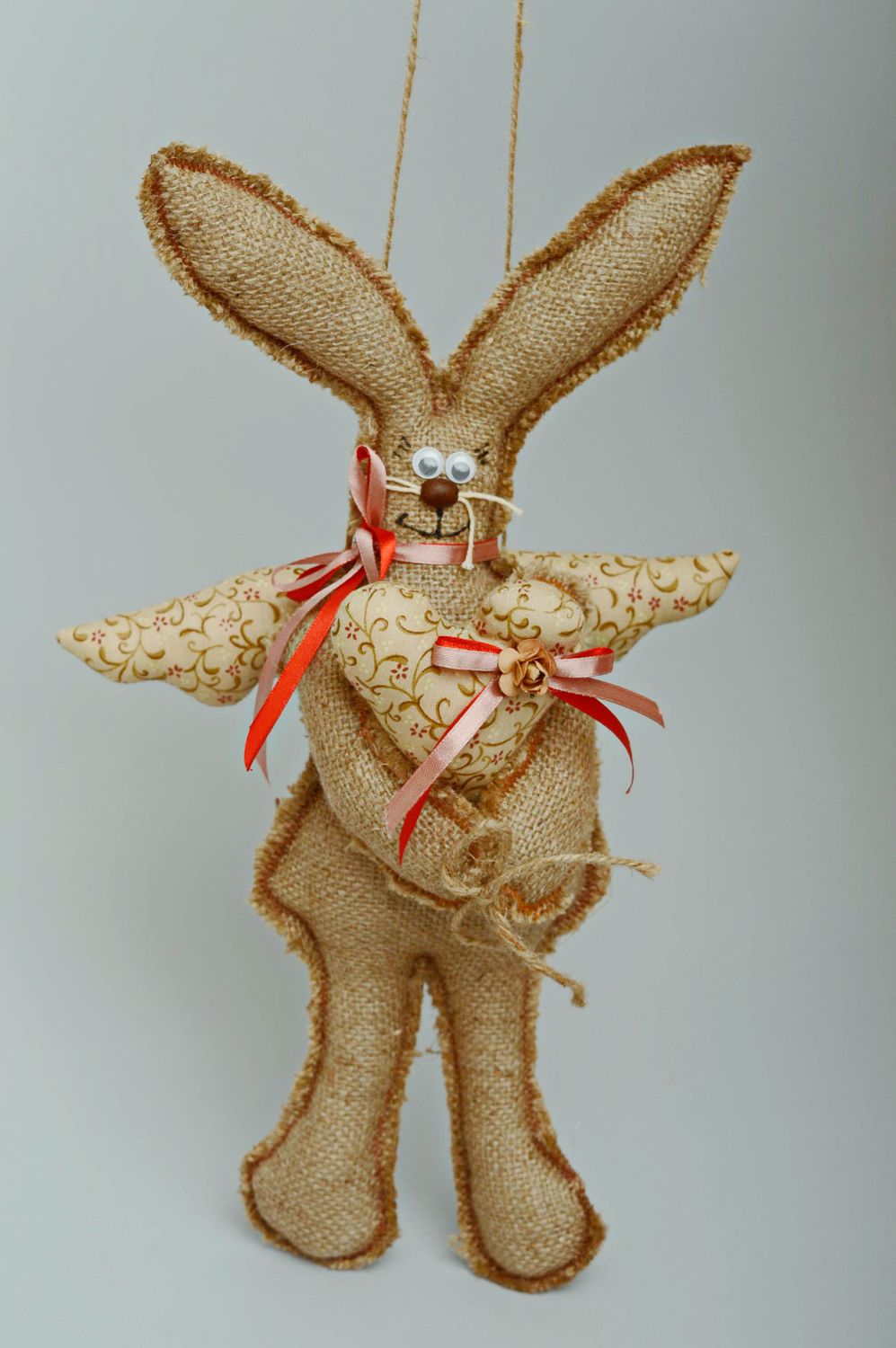 Interior soft toy made of burlap Rabbit photo 1