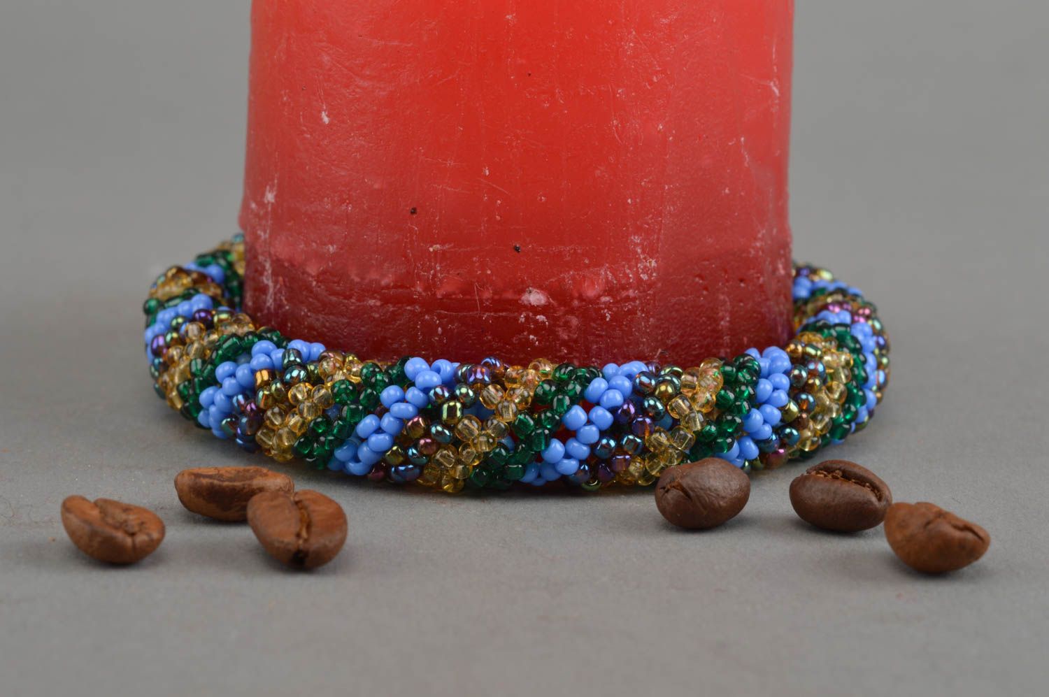Thin colorful bracelet wrist handmade accessory unusual stylish jewelry photo 1