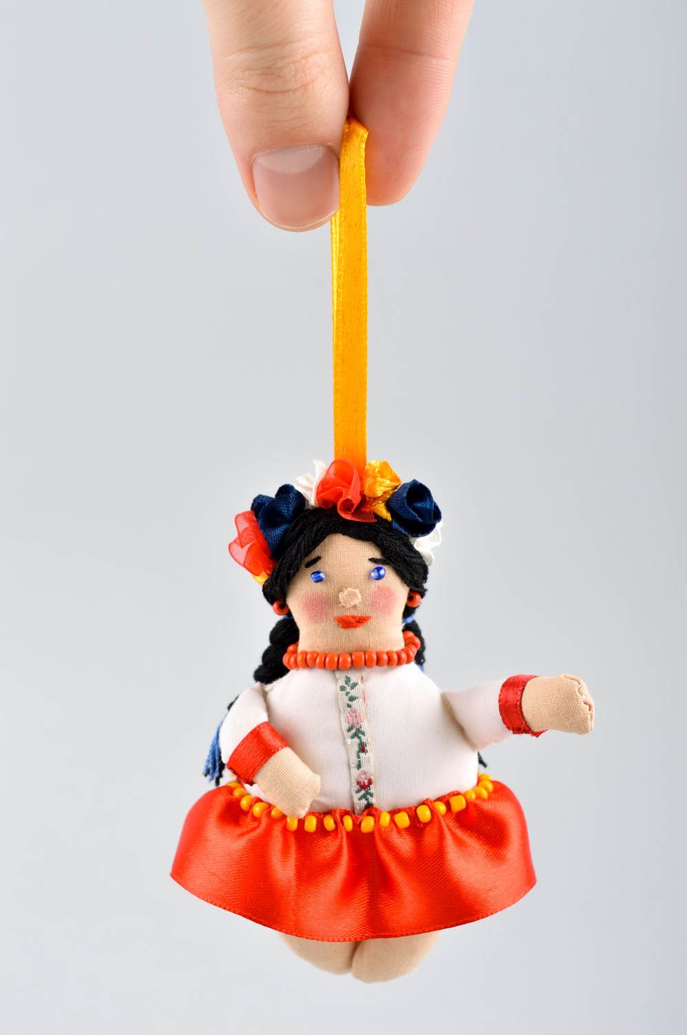 Новогодняя игрушка ручной работы новогодний декор елочная игрушка куколка фото 5