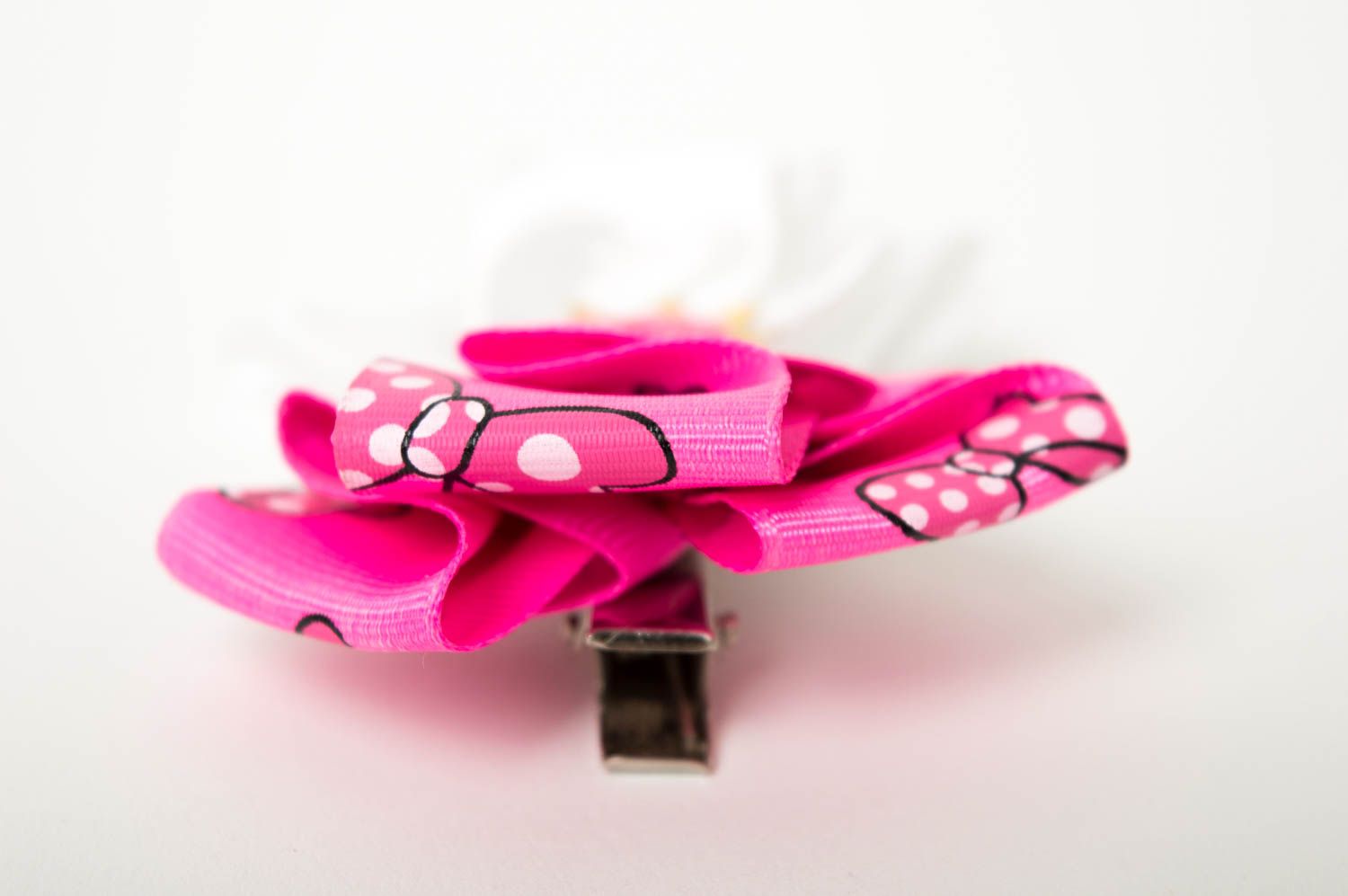 Handmade rosa Haarspange Schleife Accessoire für Mädchen Designer Schmuck  foto 5