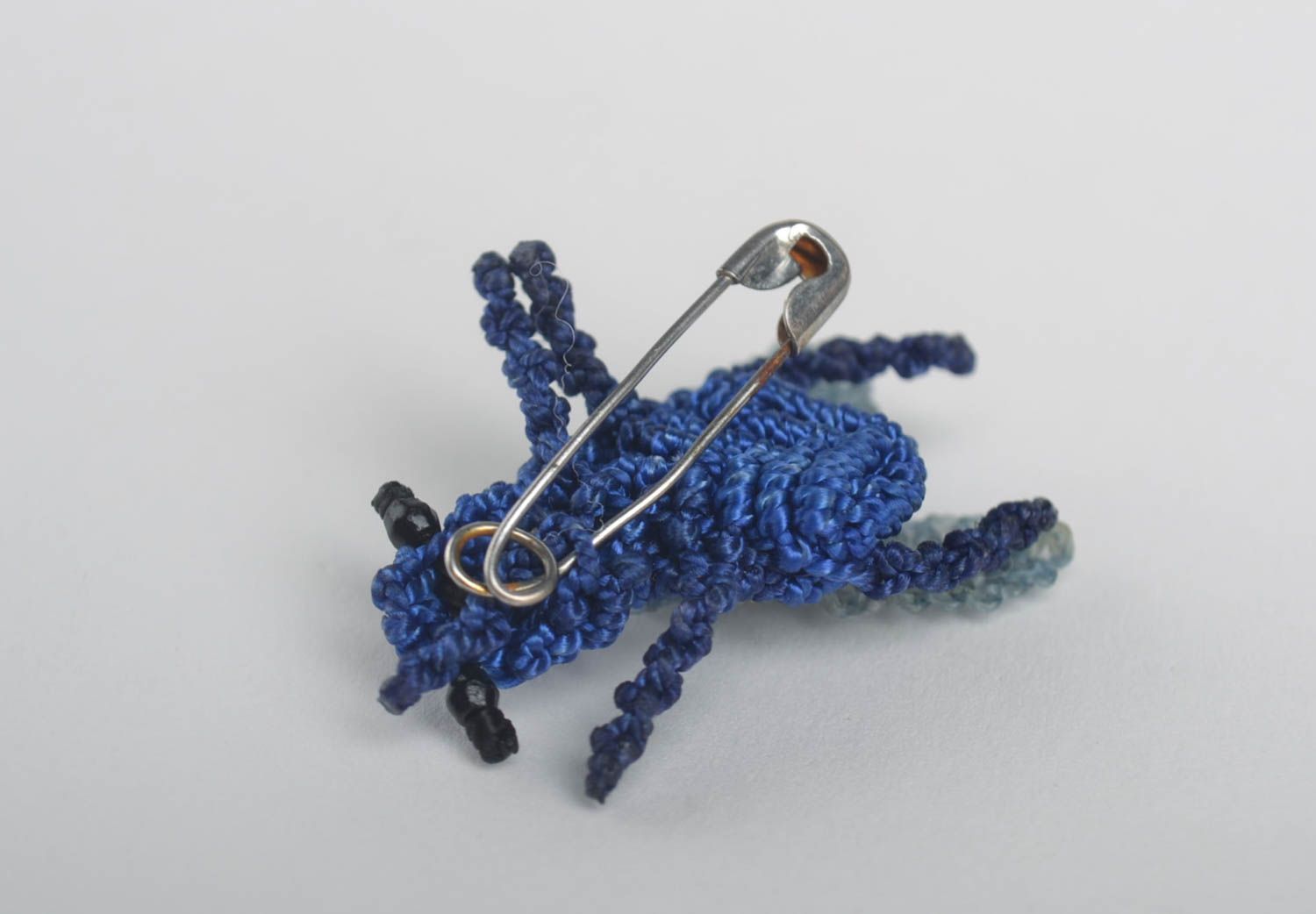 Schmuck Brosche Handmade Geschenk für Frauen Accessoires für Frauen Fliege blau foto 2