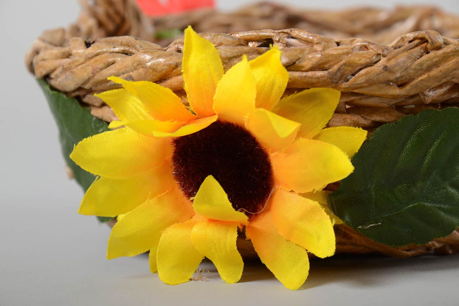 Handmade Körbe aus Papier Fest Deko Korb Aufbewahrung Papier Korb mit Blumen foto 4