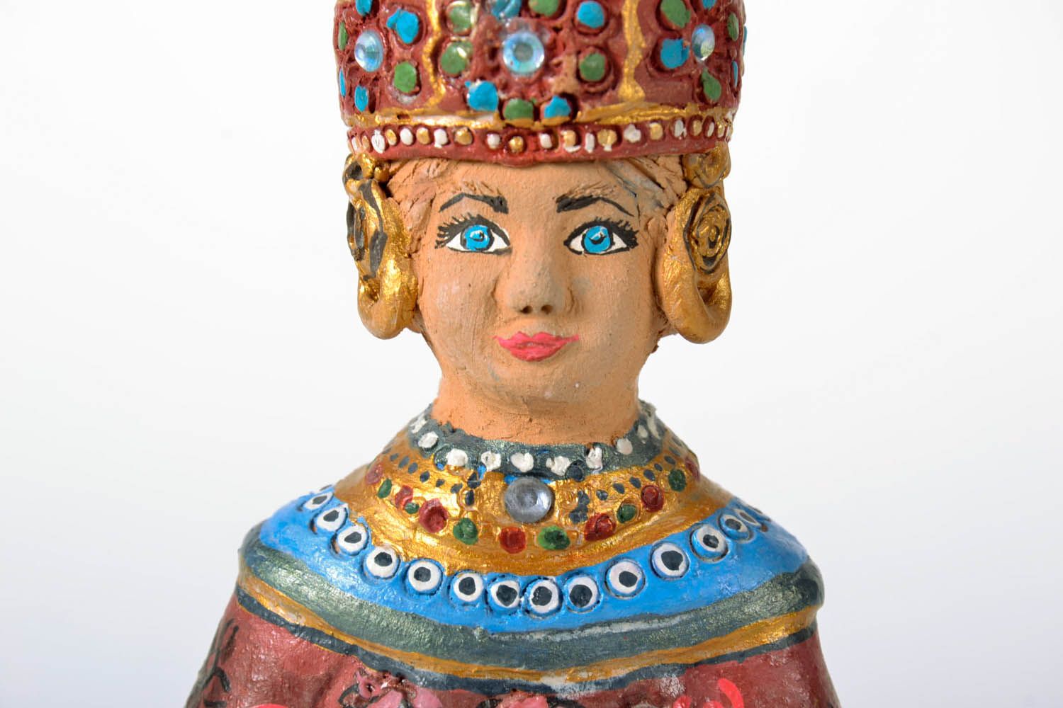 Estatueta decorativa artesanal de argila decoração do interior figuras de cerâmica Roksolana foto 4