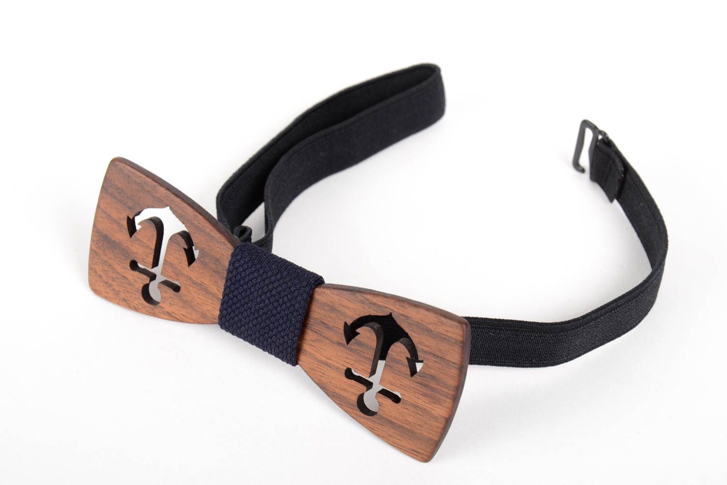 Herren Fliege handmade Geschenk für Mann Fliege Krawatte Holz Accessoire blau foto 3
