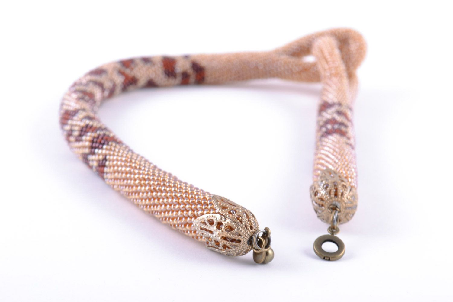 Accessoire collier en perles de rocaille fait main couleur léopard pour femme photo 5