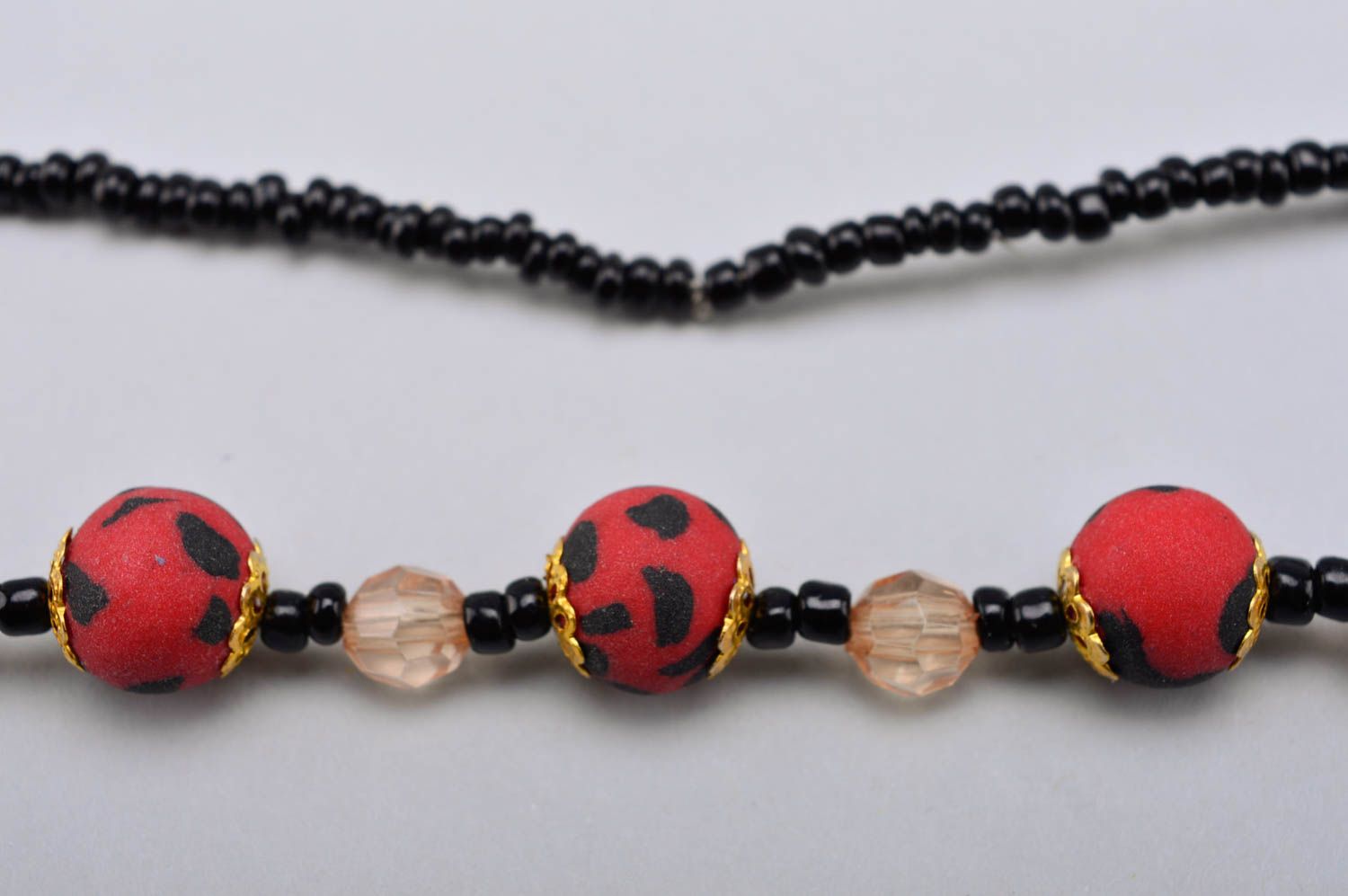 Stylish handmade beaded necklace plastic bead necklace polymer clay ideas photo 3