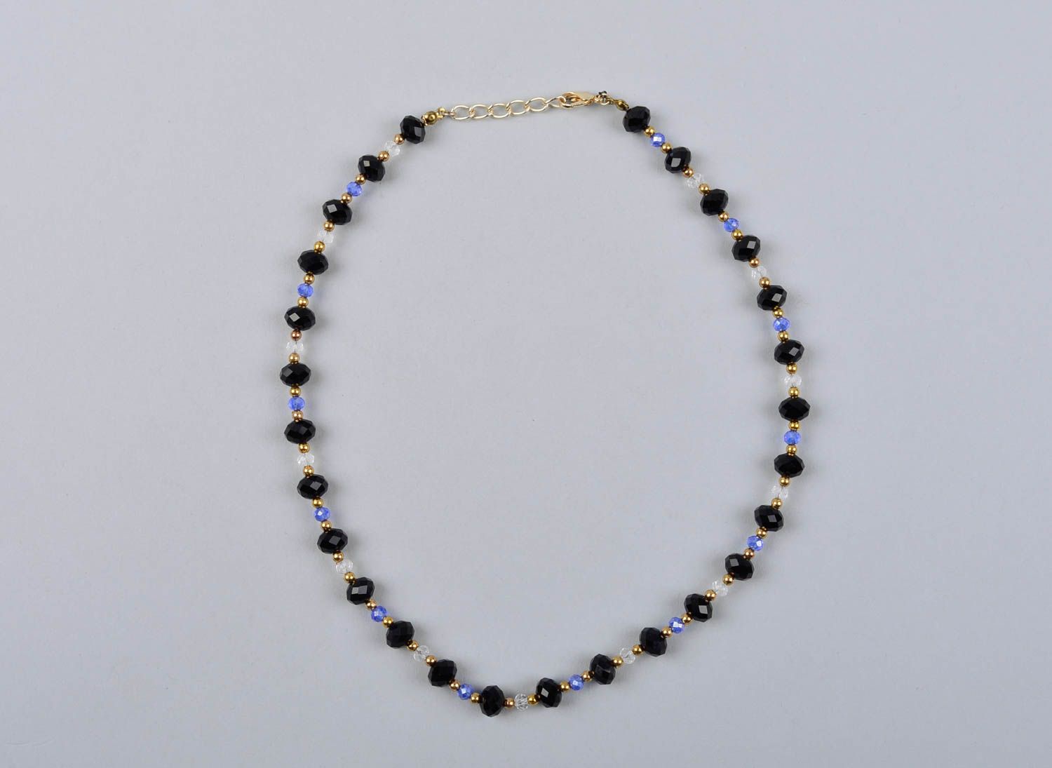 Collier cristaux noirs Bijou fait main design élégant Cadeau pour femme photo 2