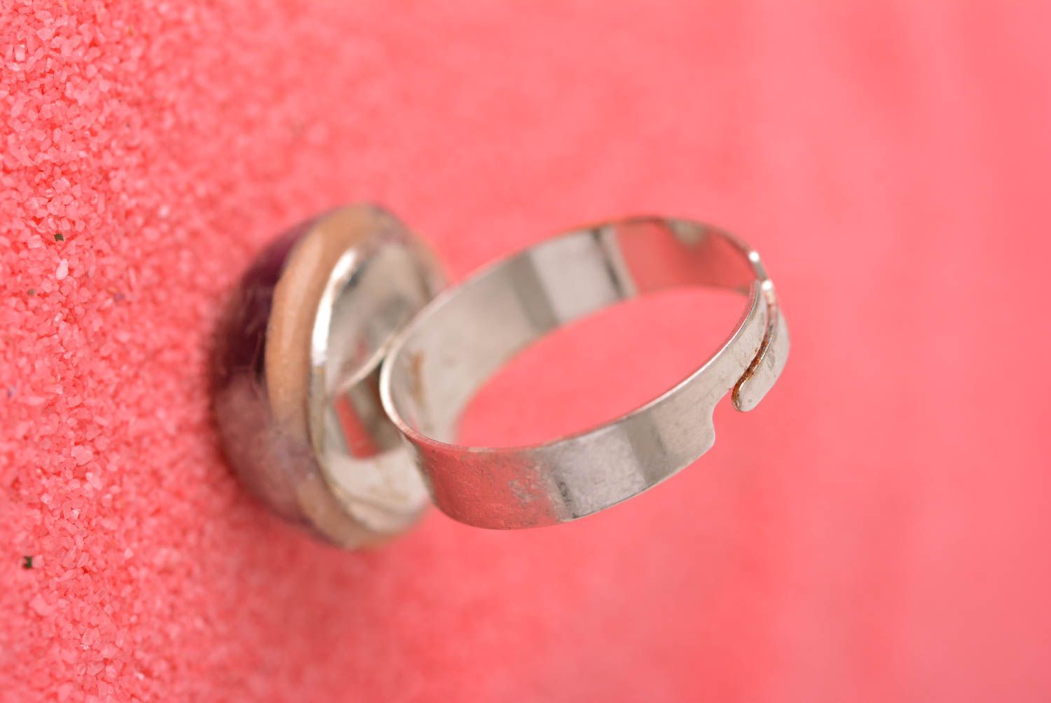 Кольцо ручной работы кольцо из эпоксидной смолы женское кольцо с яшмой фото 5