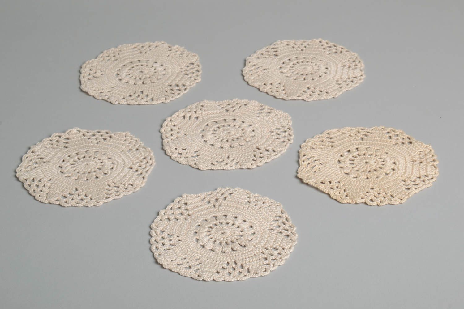 Handmade openwork napkin crocheted table napkin kitchen decor ideas 6 pieces  photo 4