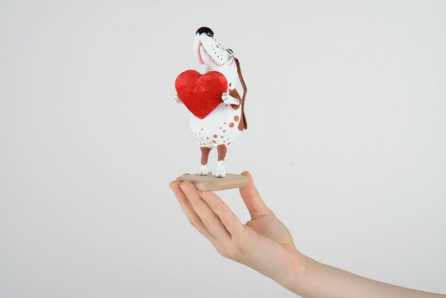 Figurine papier mâché Chien amoureux photo 1