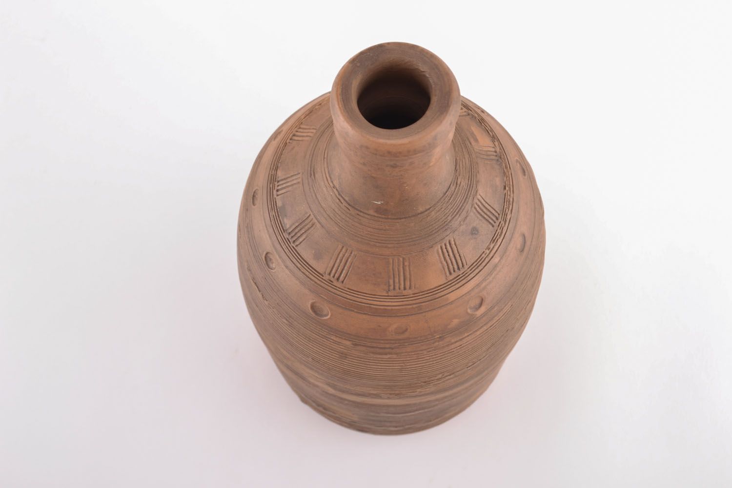 60 oz ceramic bottle shape pitcher made of white clay 2,11 lb photo 2