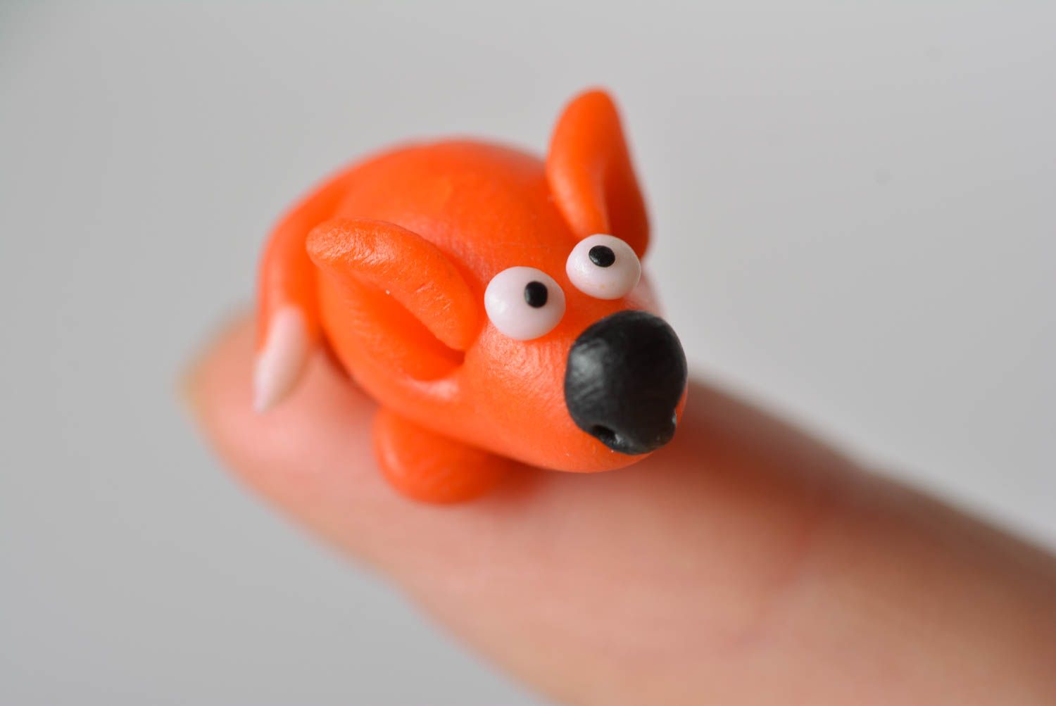 Polymer Clay Figur handmade Deko Ideen Haus Tier Figur klein originell Fuchs foto 3