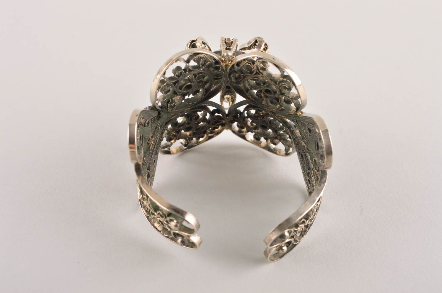 Handmade Metall Schmuck Damen Armband Geschenk für Frauen aus Kupfernickel Stein foto 5