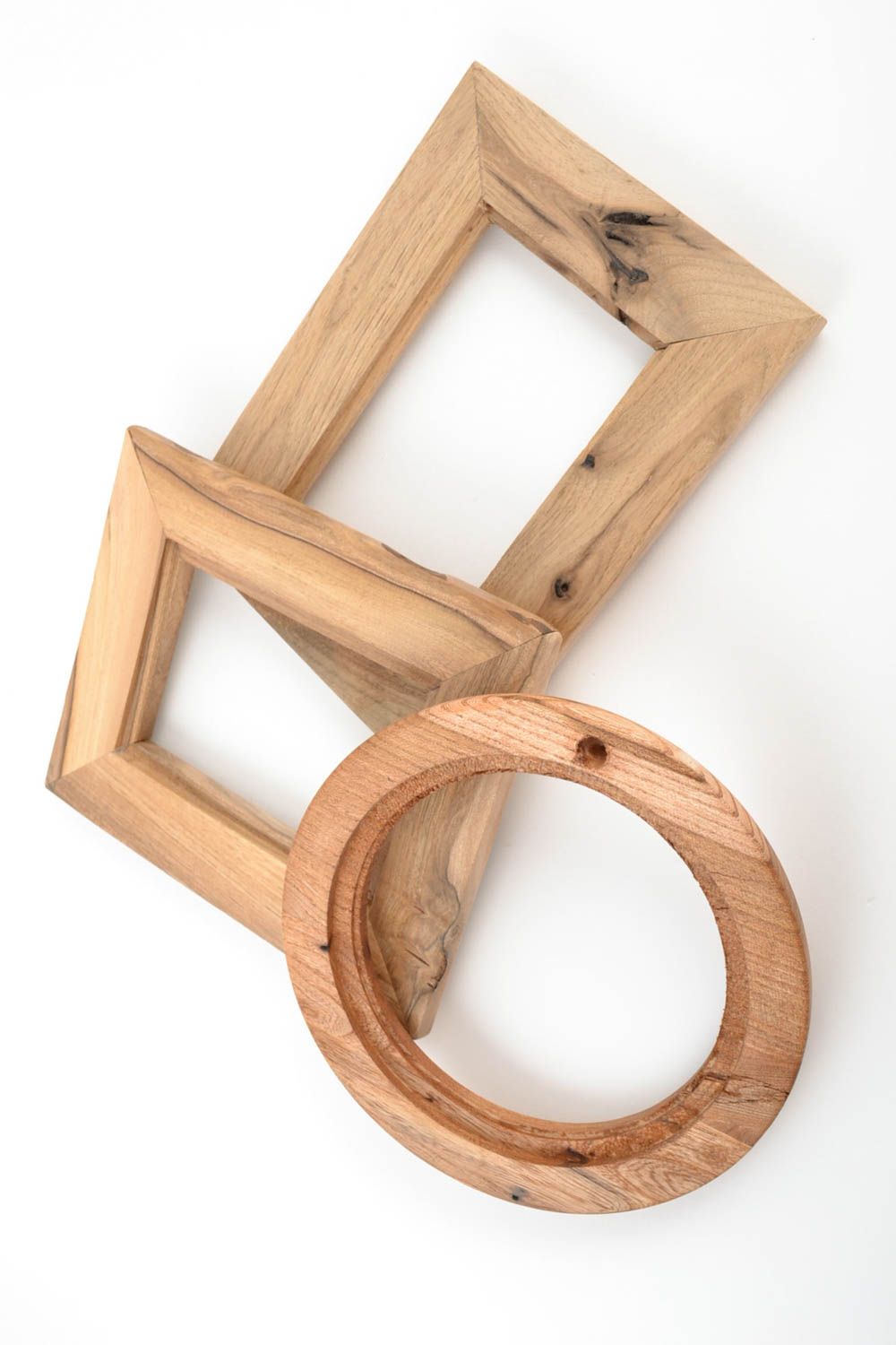 Set of frames for photos made of wood handmade accessories in eco style 3 pieces photo 5