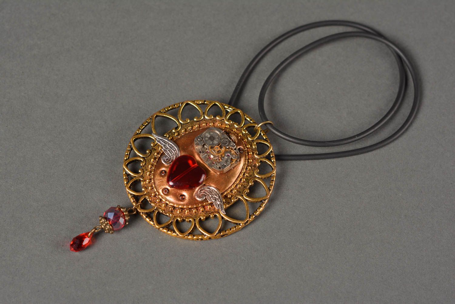 Handmade metal pendant fashion neck accessories steampunk design gift ideas photo 4