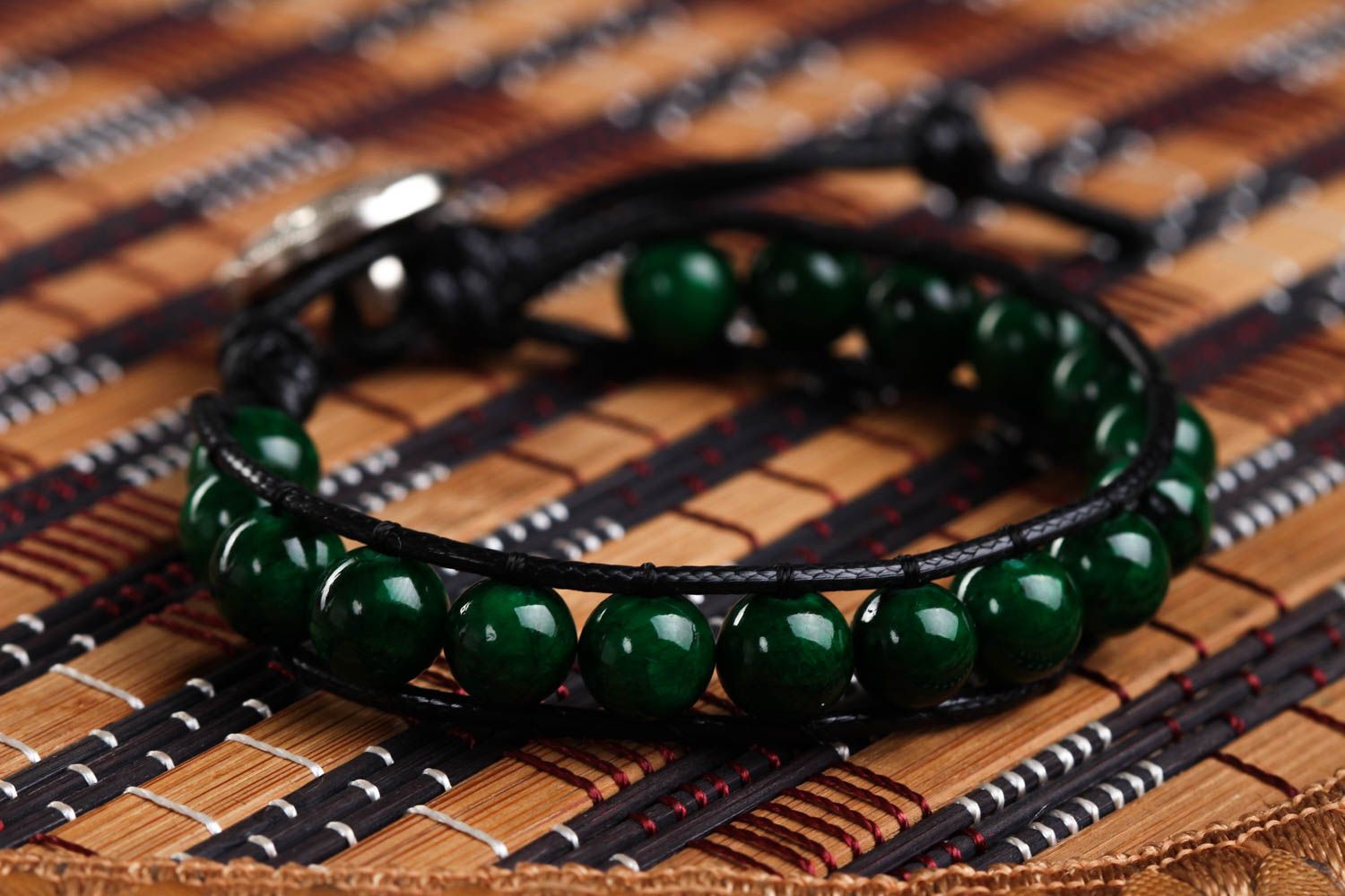 Hand-woven bracelet handmade malachite bracelet fashion jewelry for women photo 1