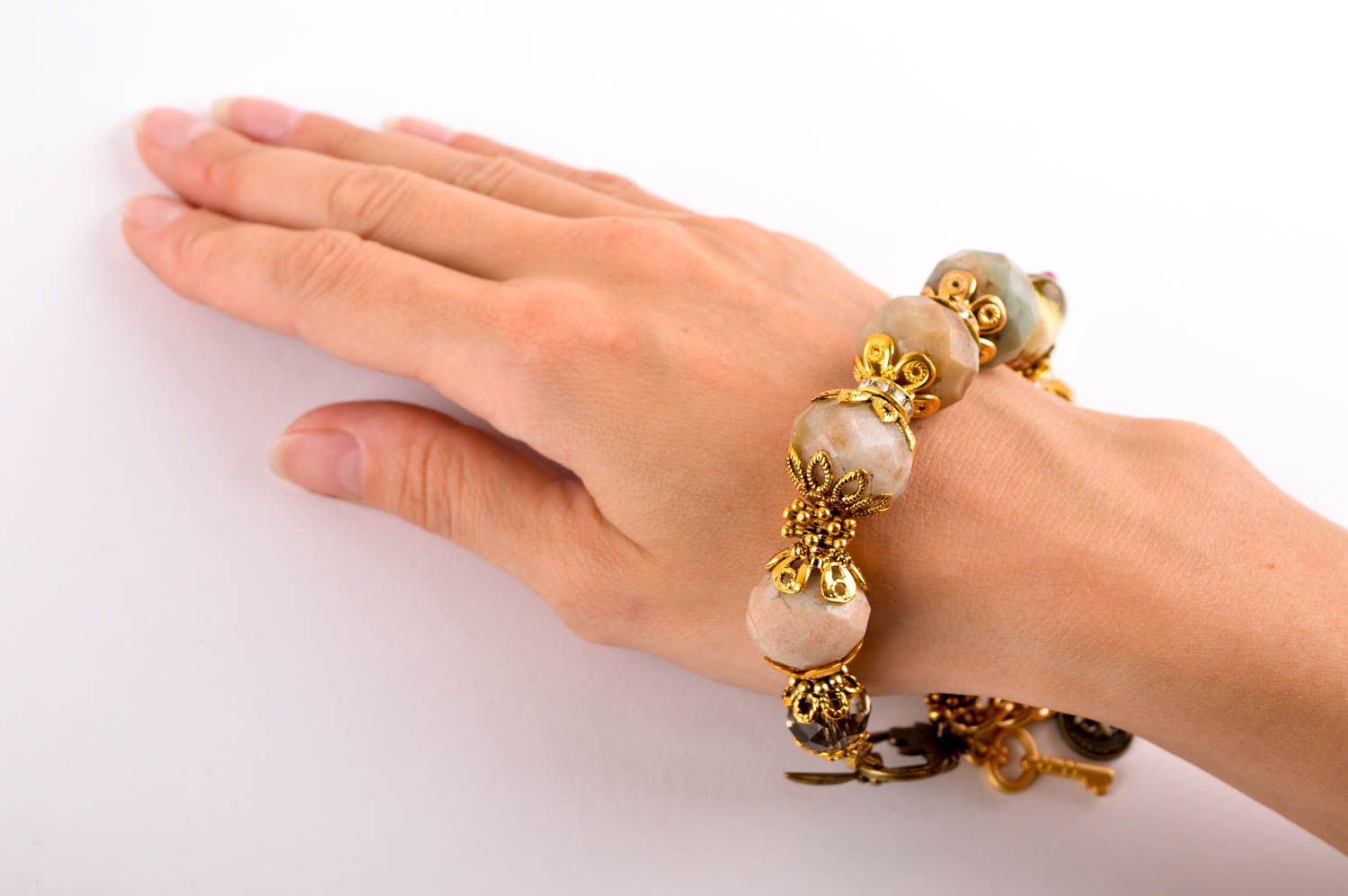 Designer bracelet with natural stones handmade stone jewelry fashion jewelry photo 5