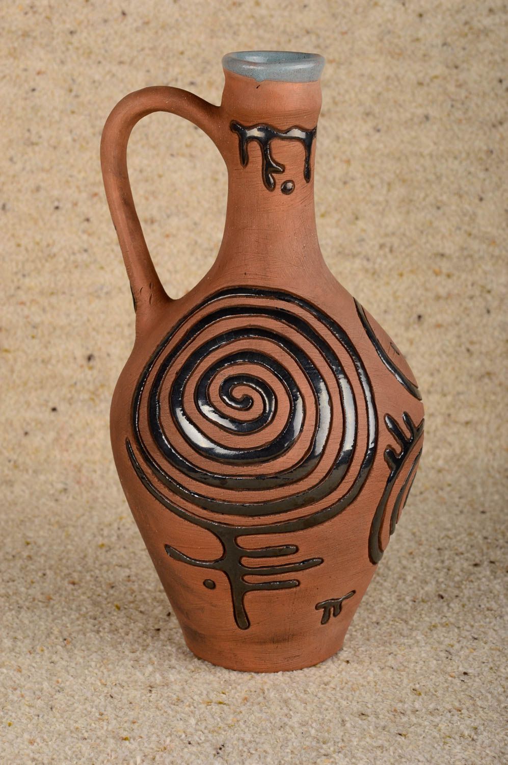 Kanne Keramik handmade schöne Vase ungewöhnlich Dekoration für Haus originell foto 2