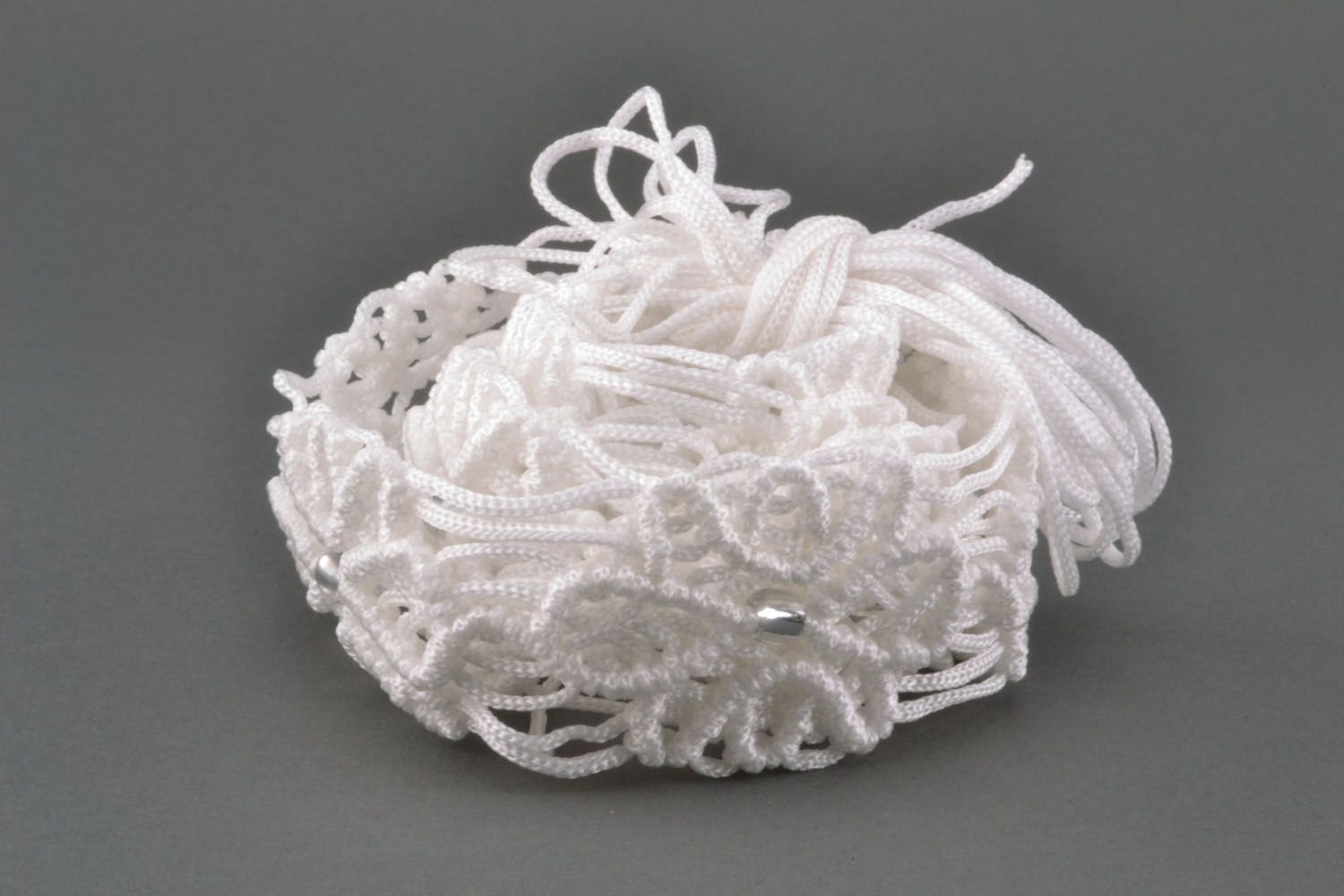Белый плетеный пояс фото 3