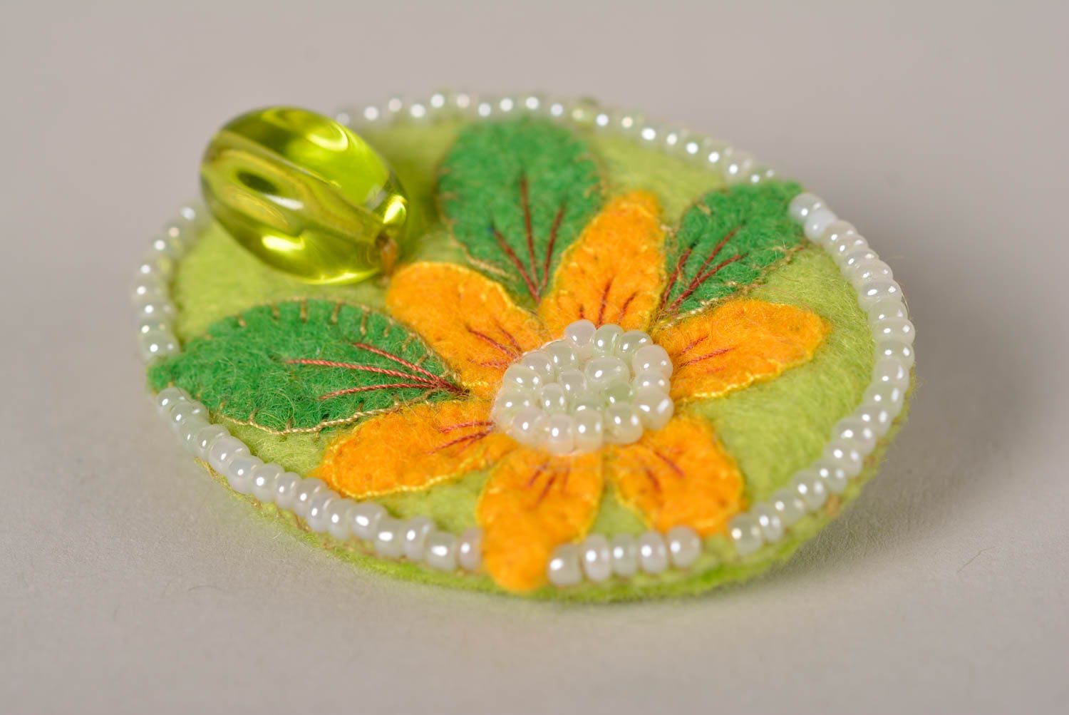 Textil Schmuck handmade Geschenk für Frauen Schmuck Brosche oval elegant foto 5