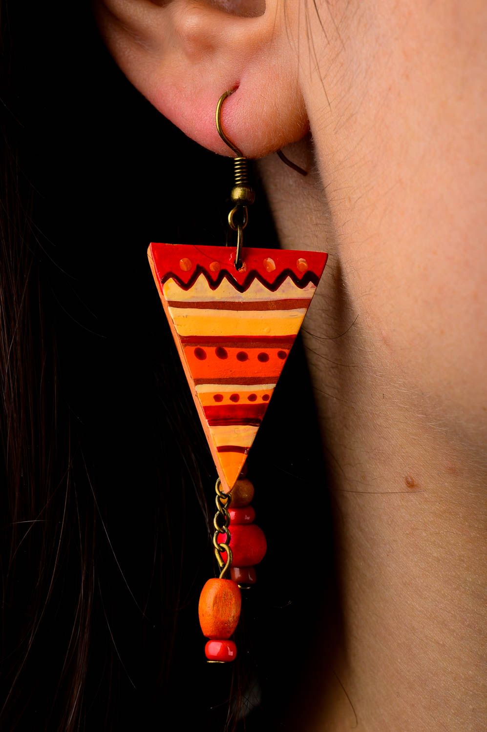 Handmade designer earrings unusual clay earrings bright colorful earrings photo 2