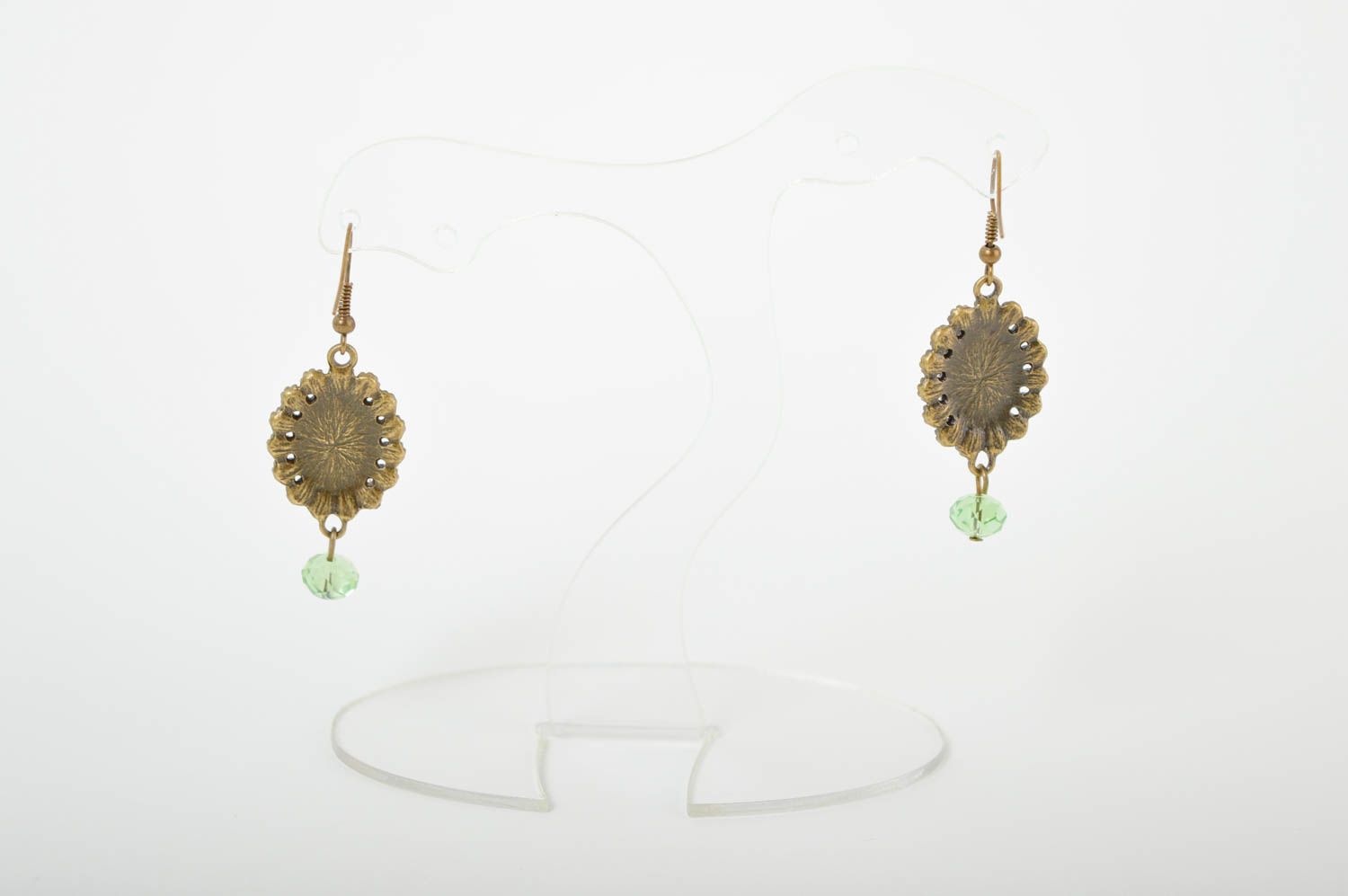 Small handmade glass bead earrings elegant beaded earrings fashion trends photo 3