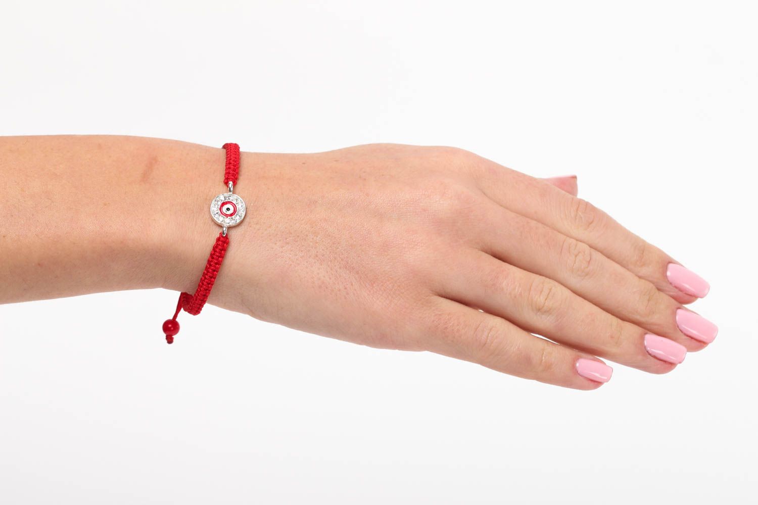 Bracelet rouge Bijou fait main tressé en nylon original Cadeau pour femme photo 5
