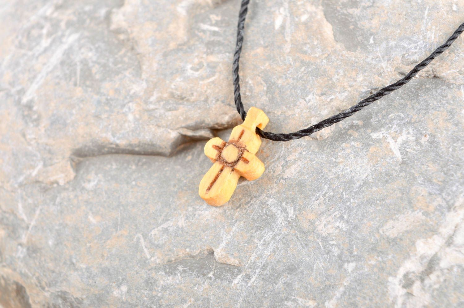 Handmade cross designer wooden cross pendant cross for men unusual gift photo 1