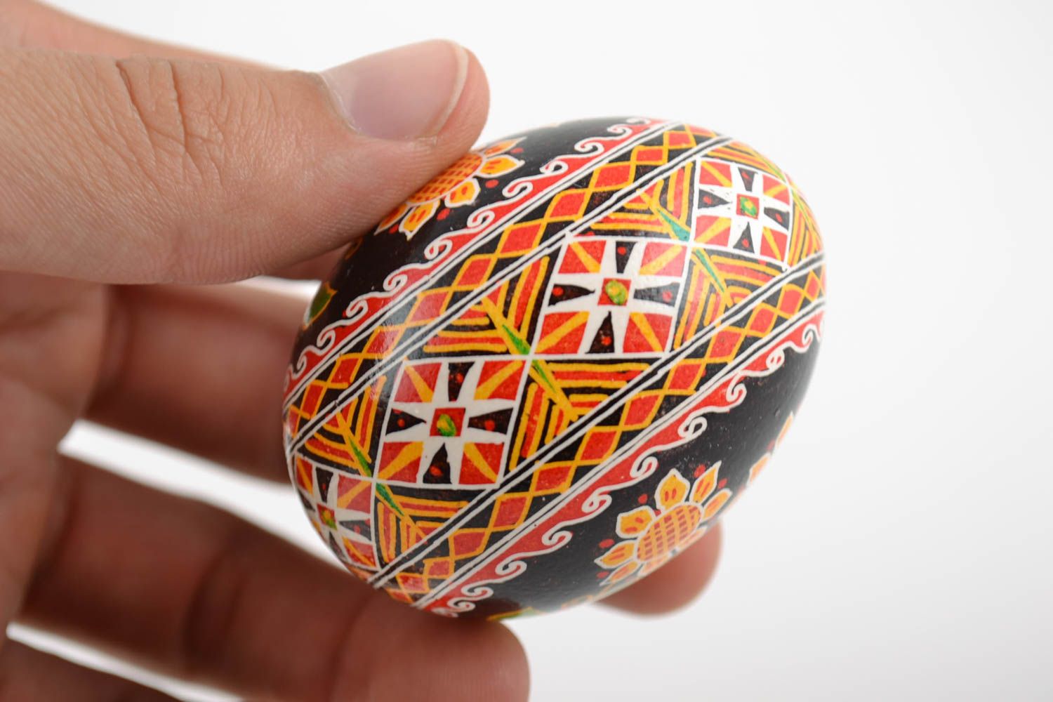 Куриное пасхальное яйцо расписанное акриловыми красками вручную с подсолнухами фото 2