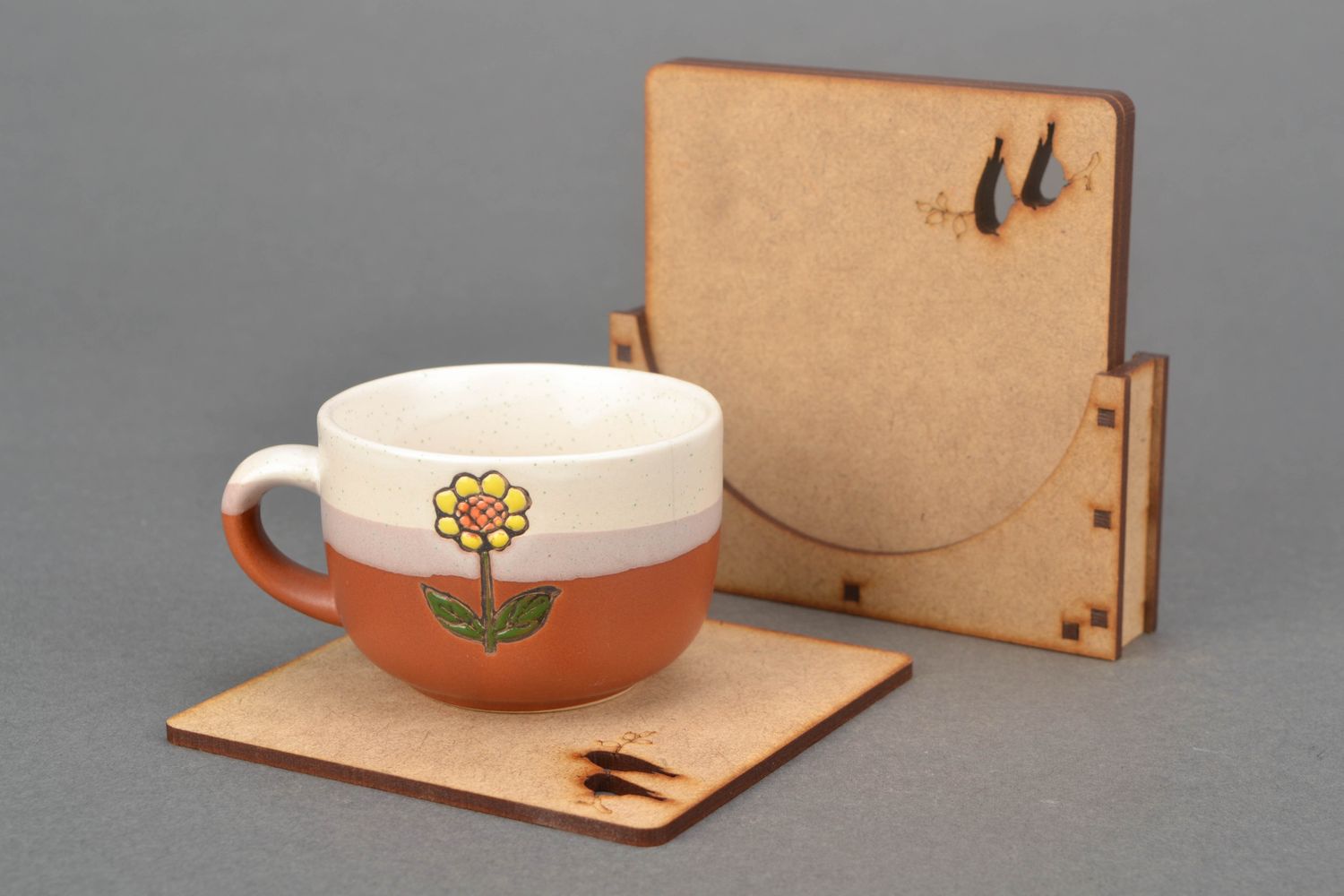 Supporti per tè per decoupage fatti a mano semilavorato di legno da dipingere foto 1