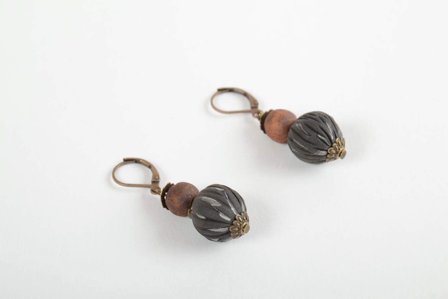 Stylish handmade clay earrings ceramic earrings beaded earrings gifts for her photo 5