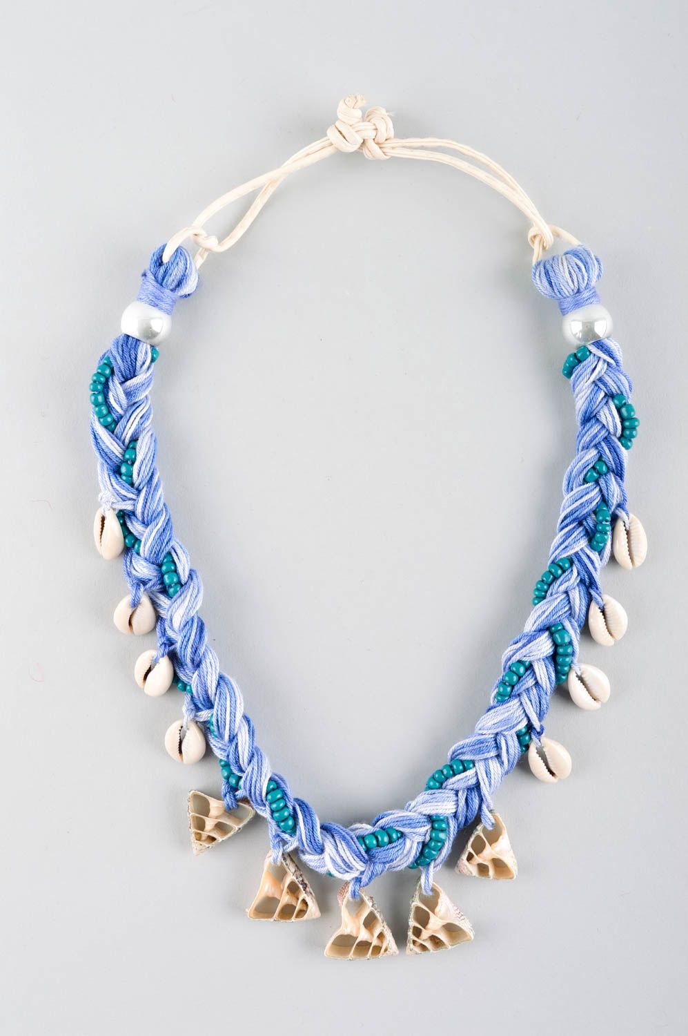 Damen Collier handgemachter Schmuck Damen Halskette Halsschmuck für Damen blau foto 2