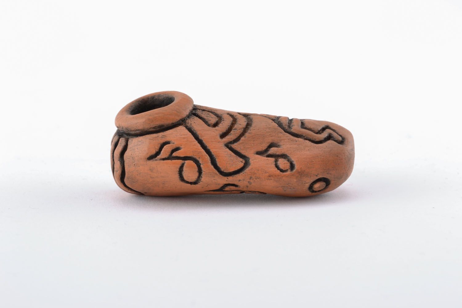 Pipe en terre cuite brune faite main jolie originale cadeau pour fumeur photo 1
