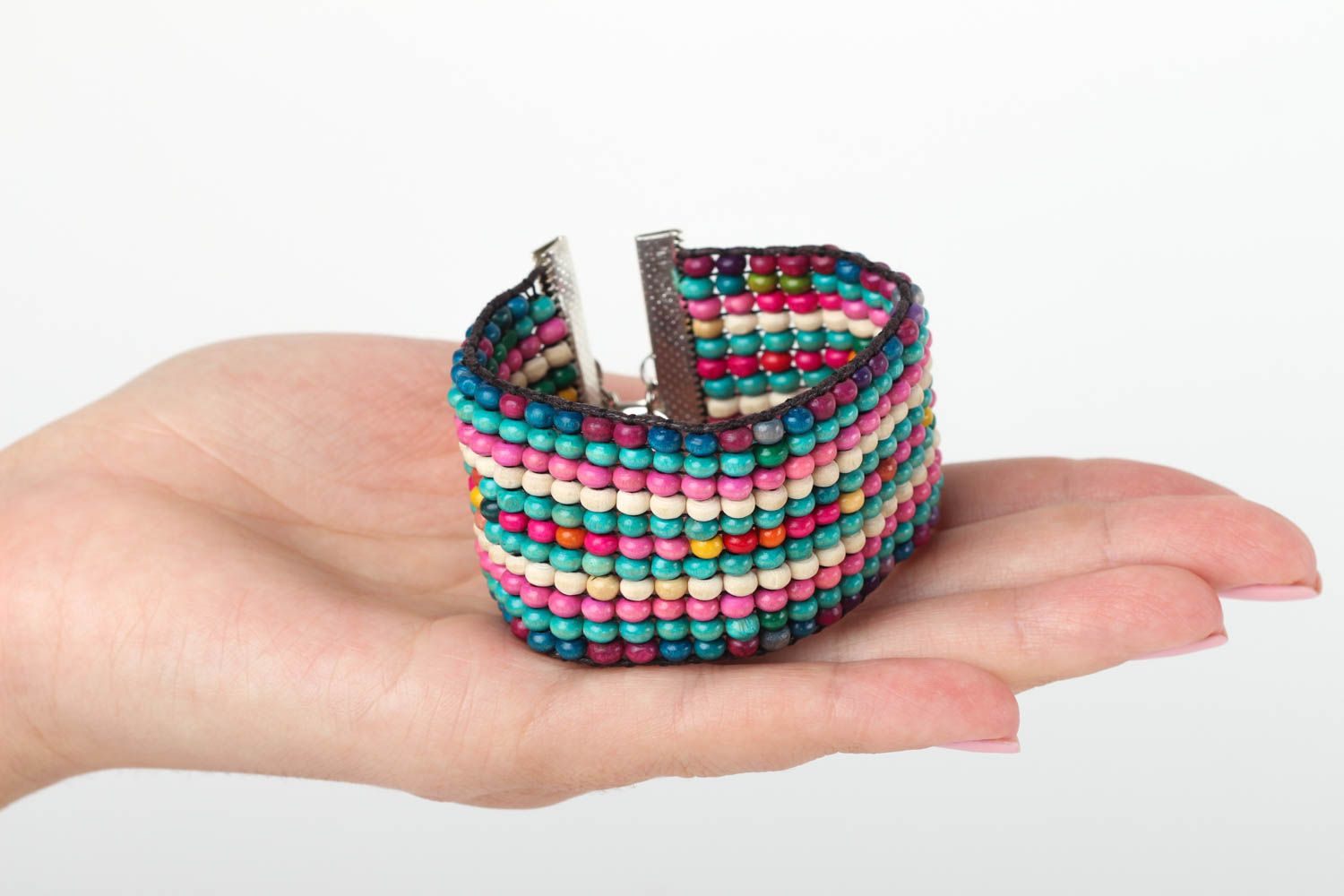 Armband aus Holz handgemacht Armband Frauen bunt Schmuck für Frauen stilvoll foto 6