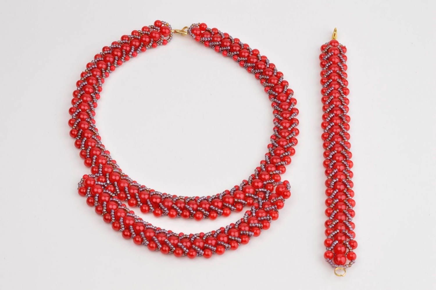 Beautiful handmade jewelry set beaded necklace and bracelet designs gift ideas photo 3