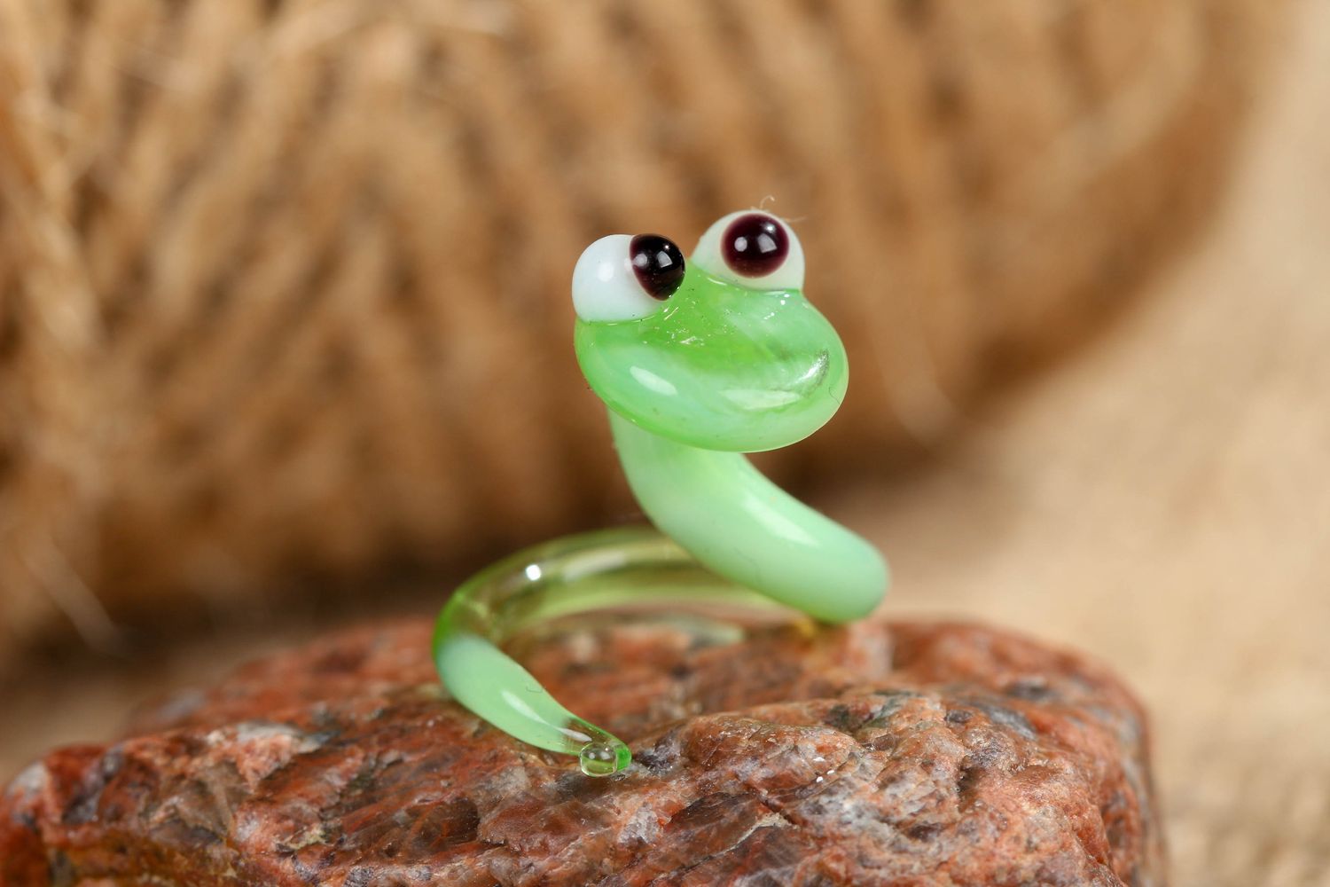 Miniature glass statuette of snake photo 4