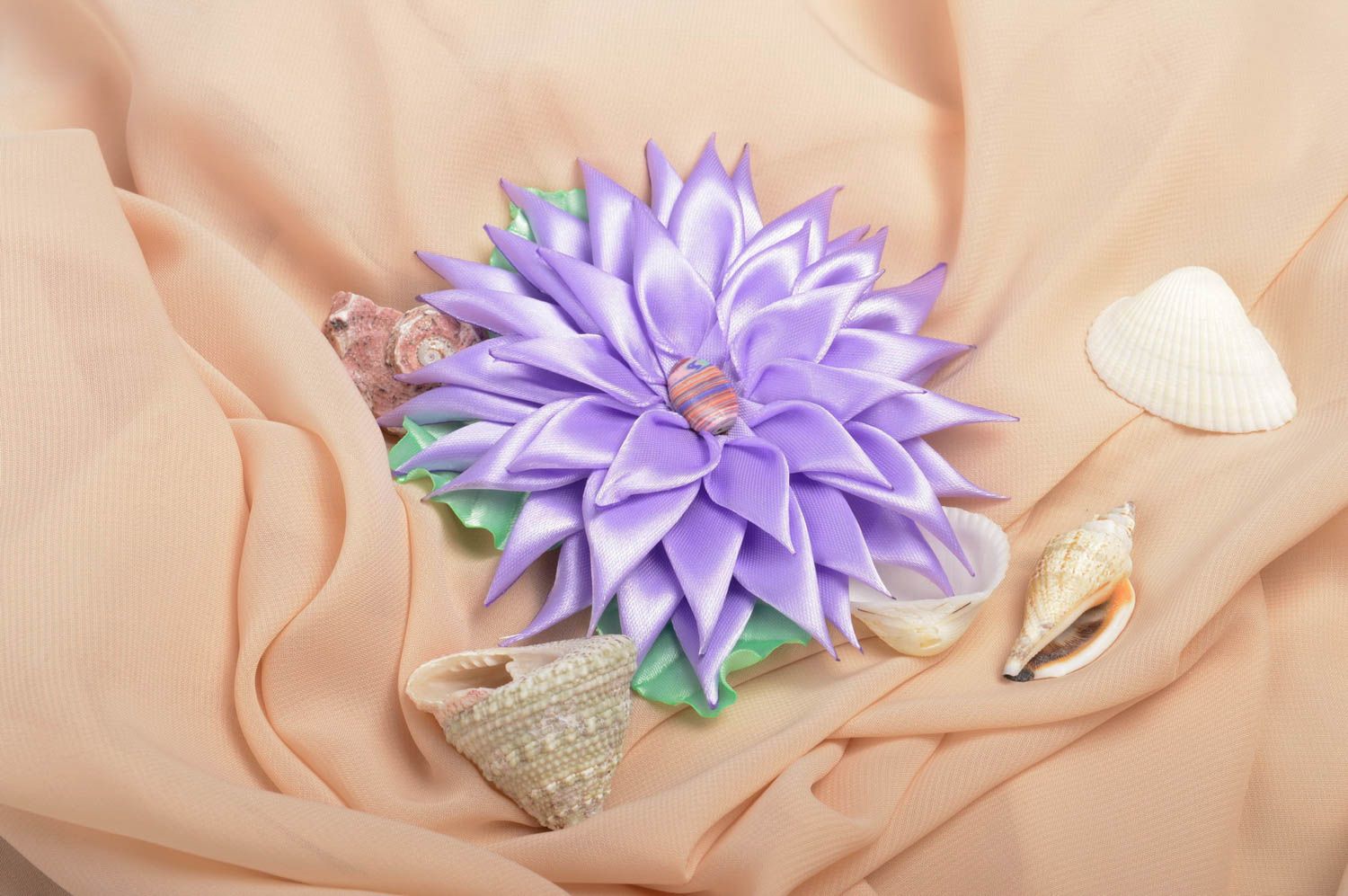 Lila schöne Blume Haarspange handgemachter Schmuck Accessoire für Mädchen foto 1