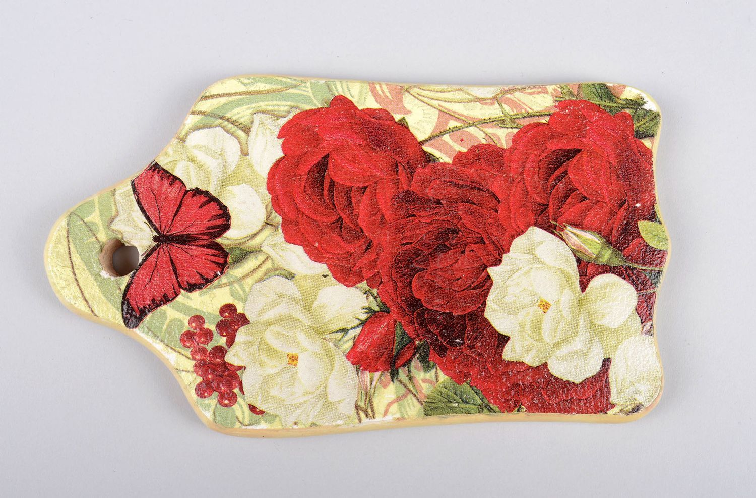Handmade Deko Holzbrett für Küche Geschenk für Frau Haus Dekoration Blumen foto 4