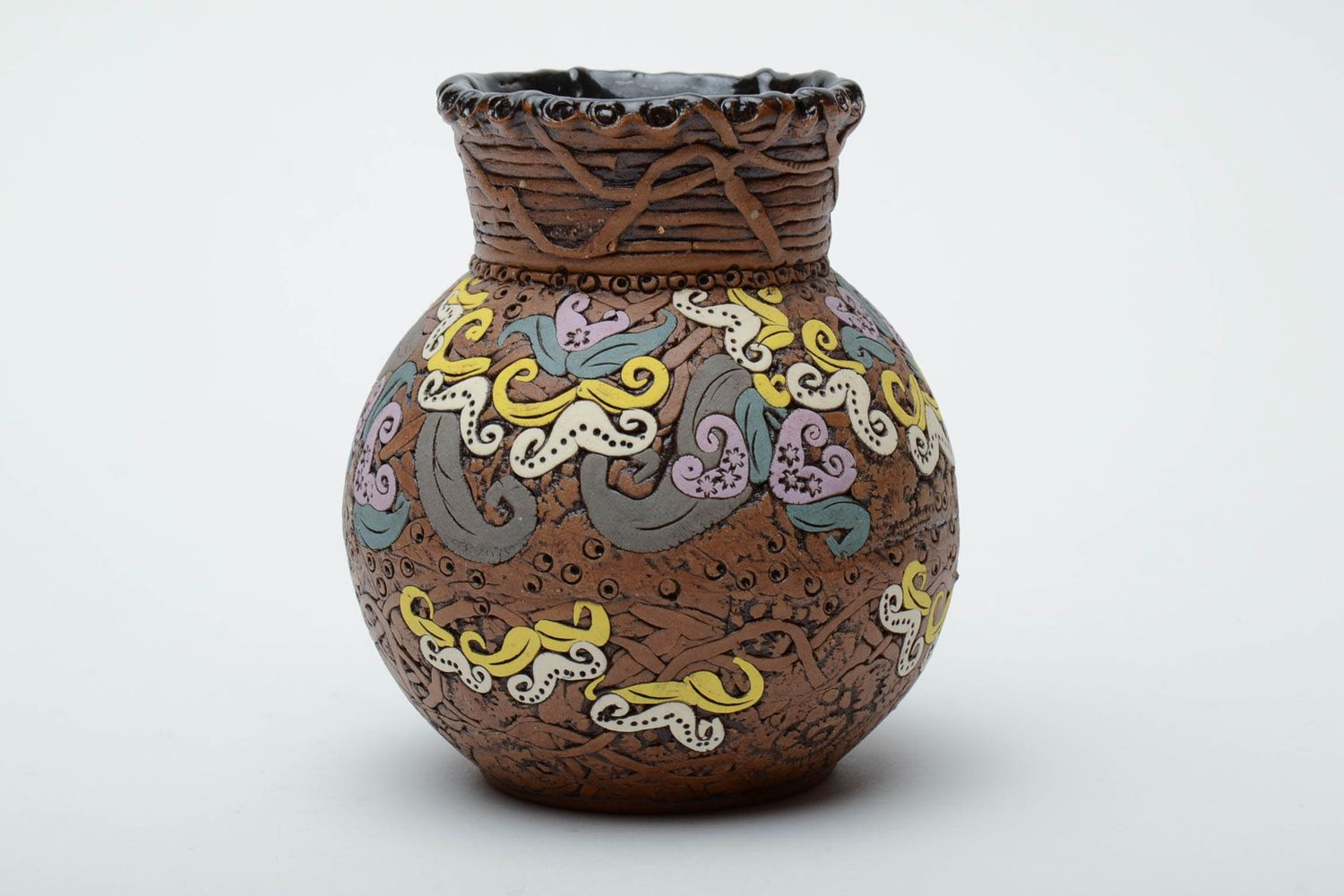 Глиняная ваза декоративная  фото 2