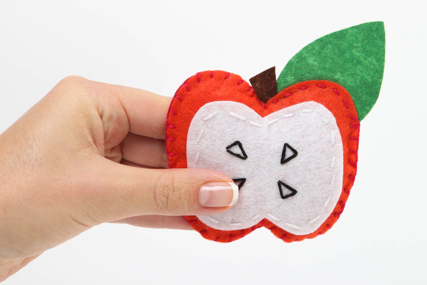 Игрушка ручной работы игрушка фрукт авторская игрушка мягкое яблочко детское фото 5