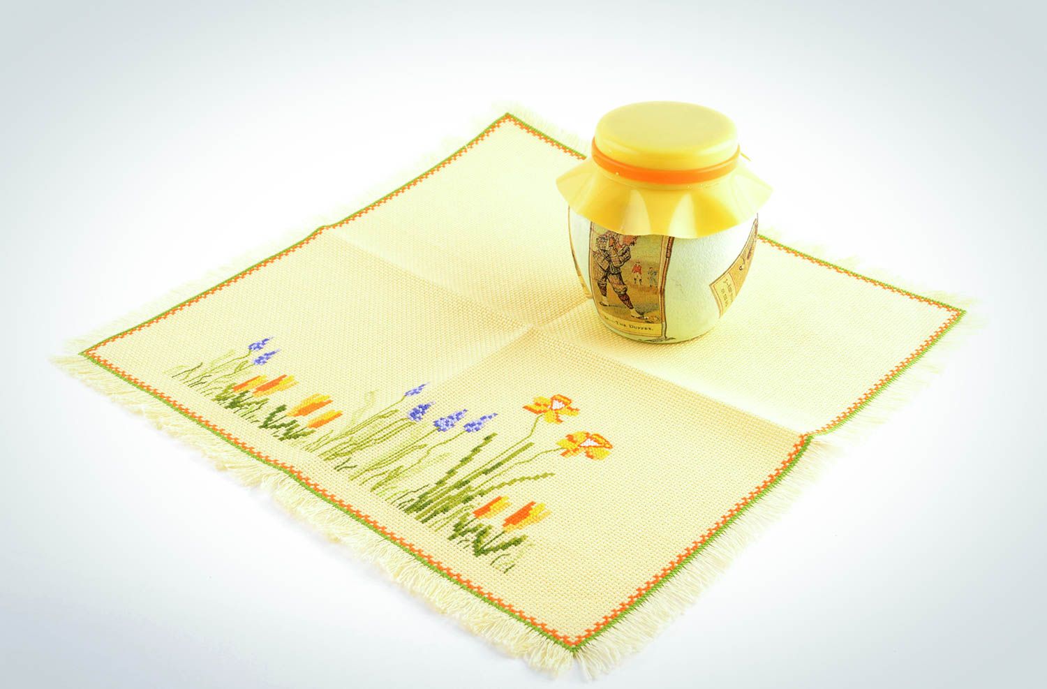 Unusual handmade textile napkin cross stitch home textiles decorative use only photo 5