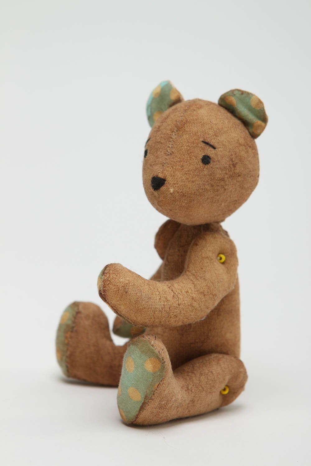 Peluche ours faite main Jouet en tissu petit original Cadeau pour enfant photo 2