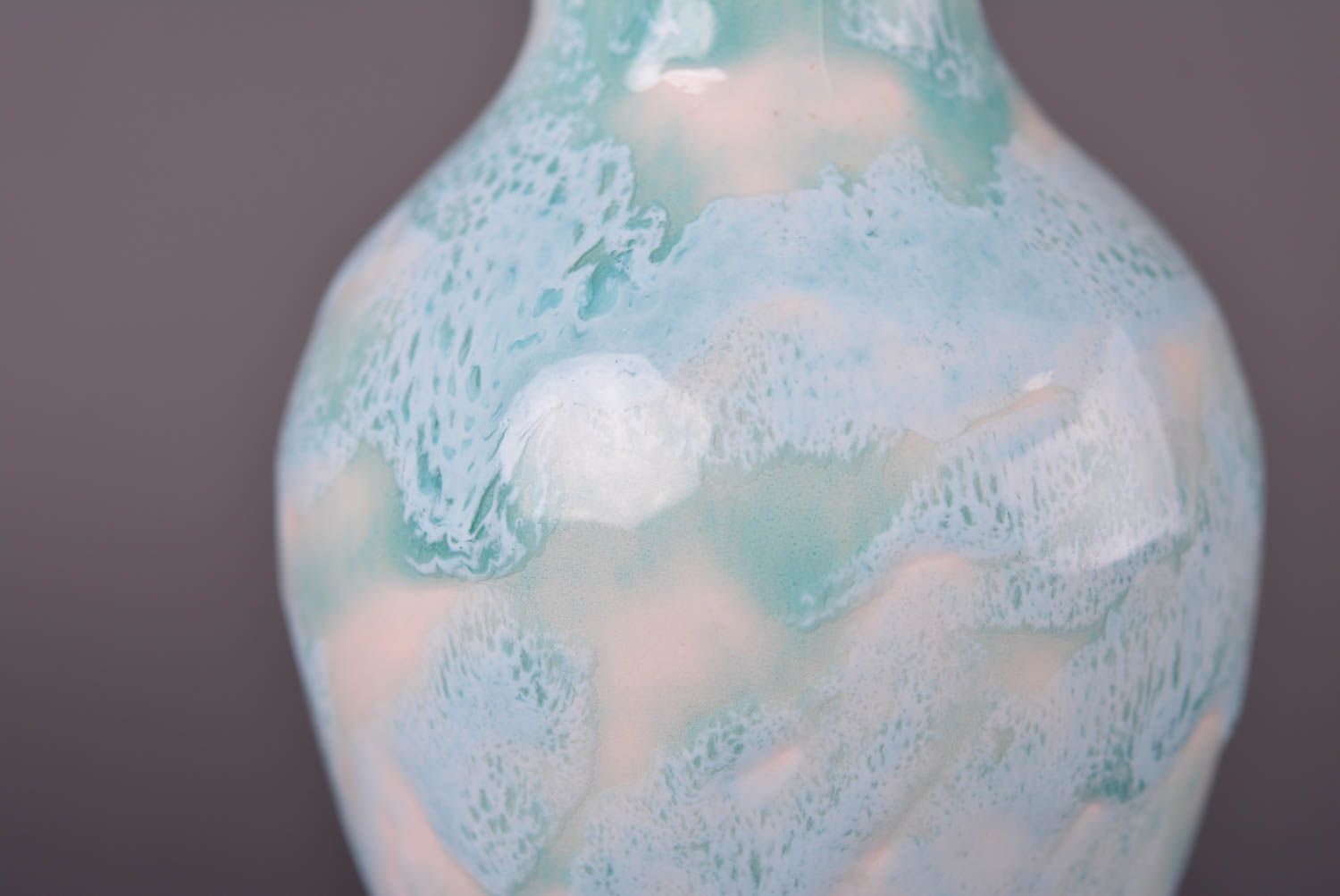 Посуда ручной работы глиняная бутылка голубая керамическая бутылка 700 мл фото 5