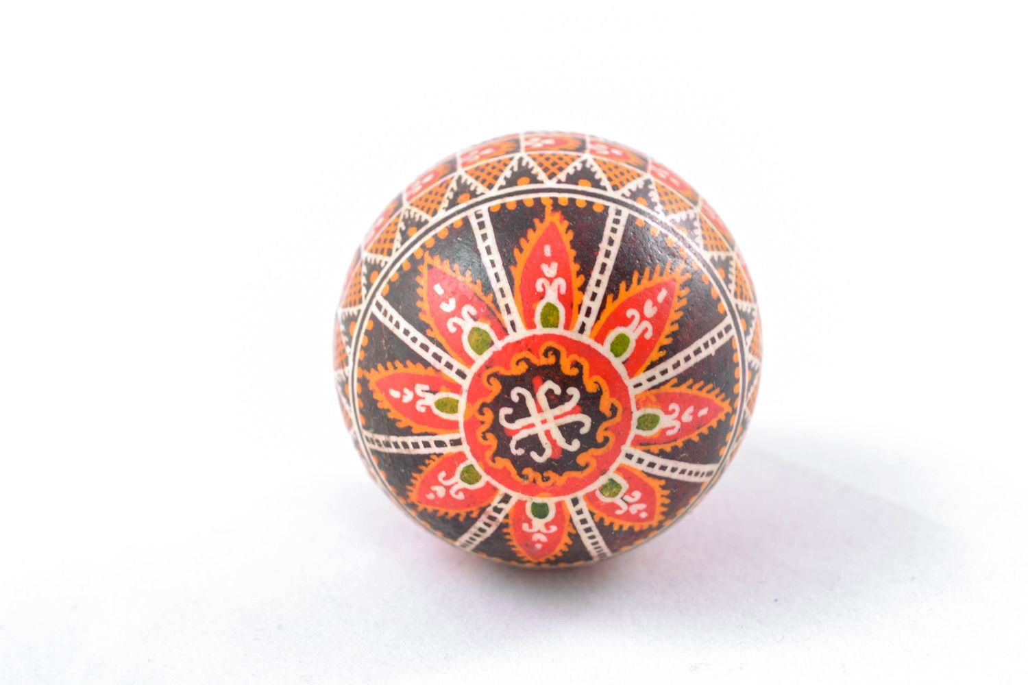 Handmade painted chicken egg with interesting pattern photo 4