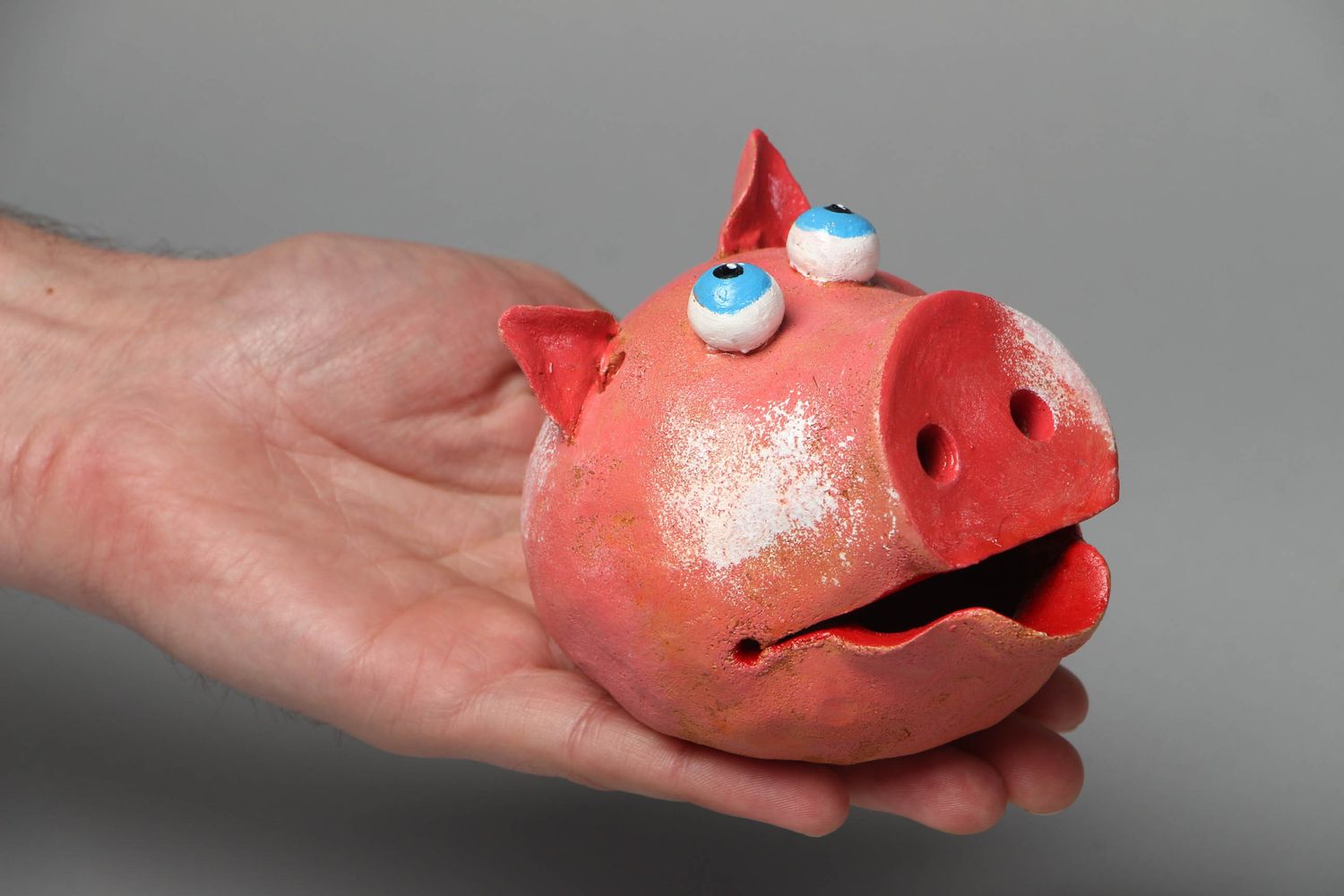 Figurine céramique artisanale Tête de cochon  photo 4