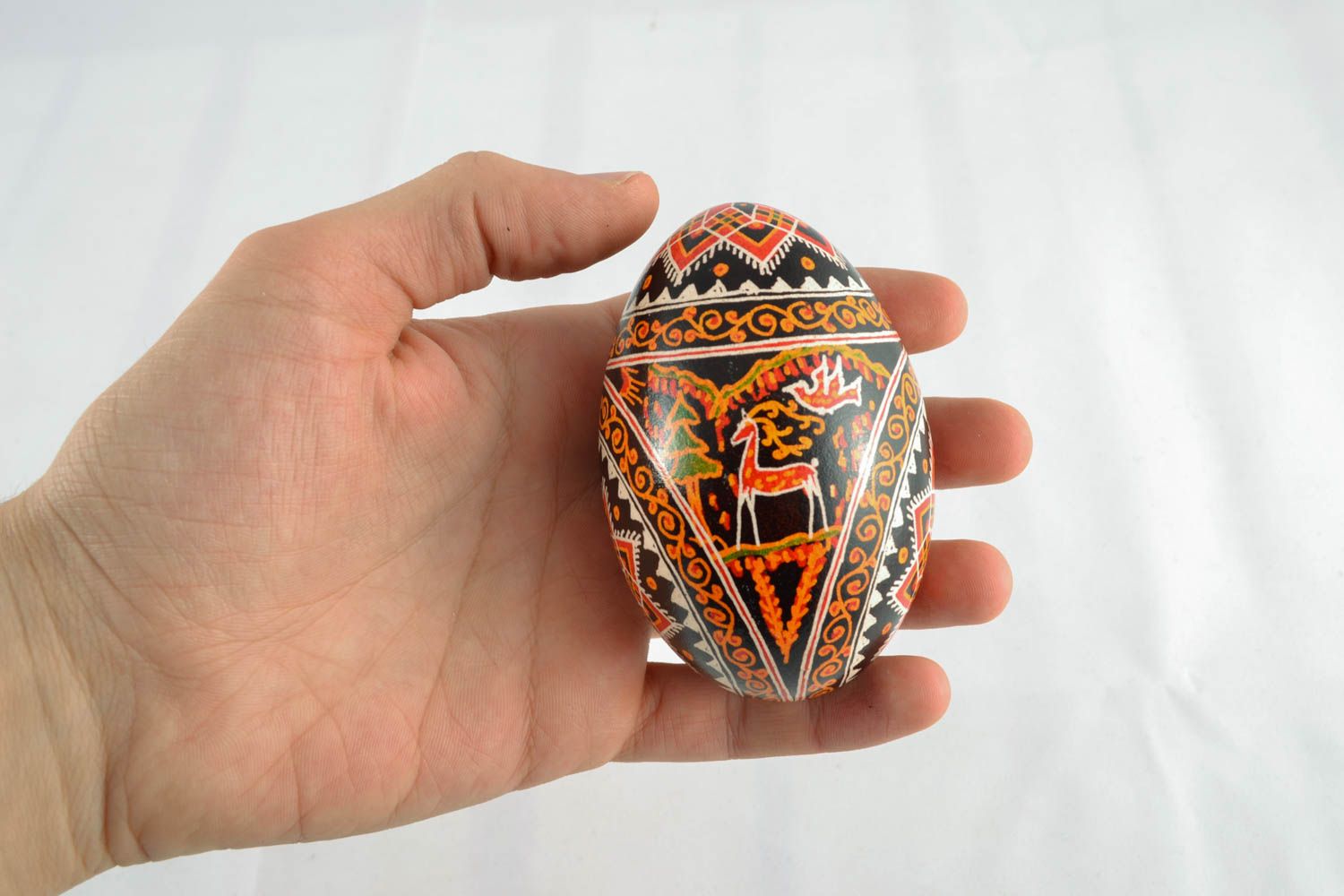 Easter painted egg with ornaments photo 4