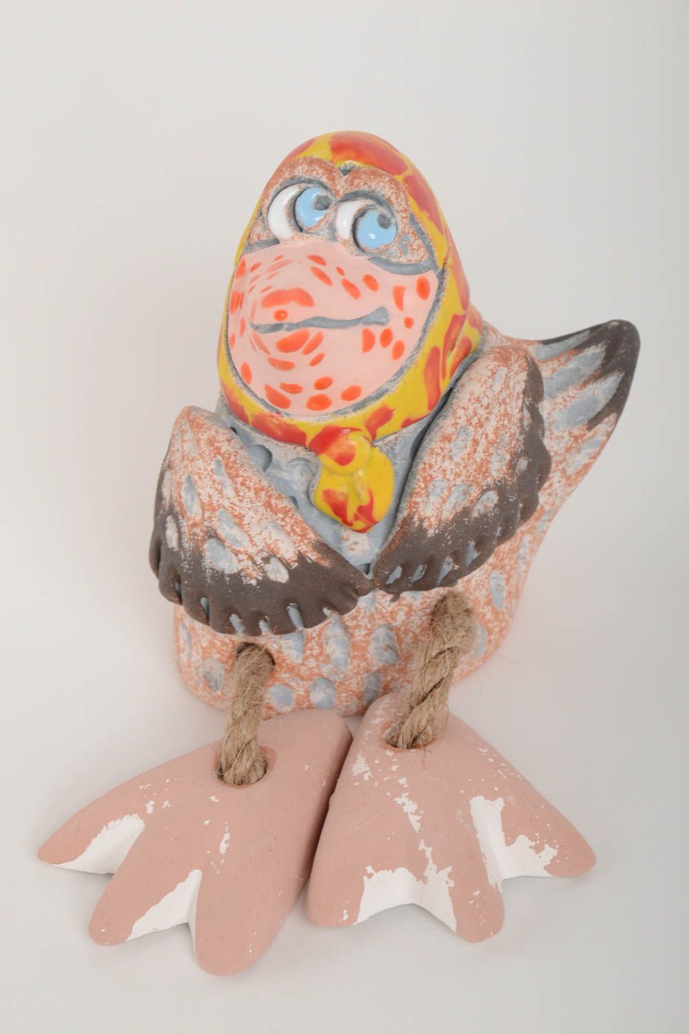 Tirelire oiseau faite main Figurine animal en argile Cadeau pour enfant photo 2