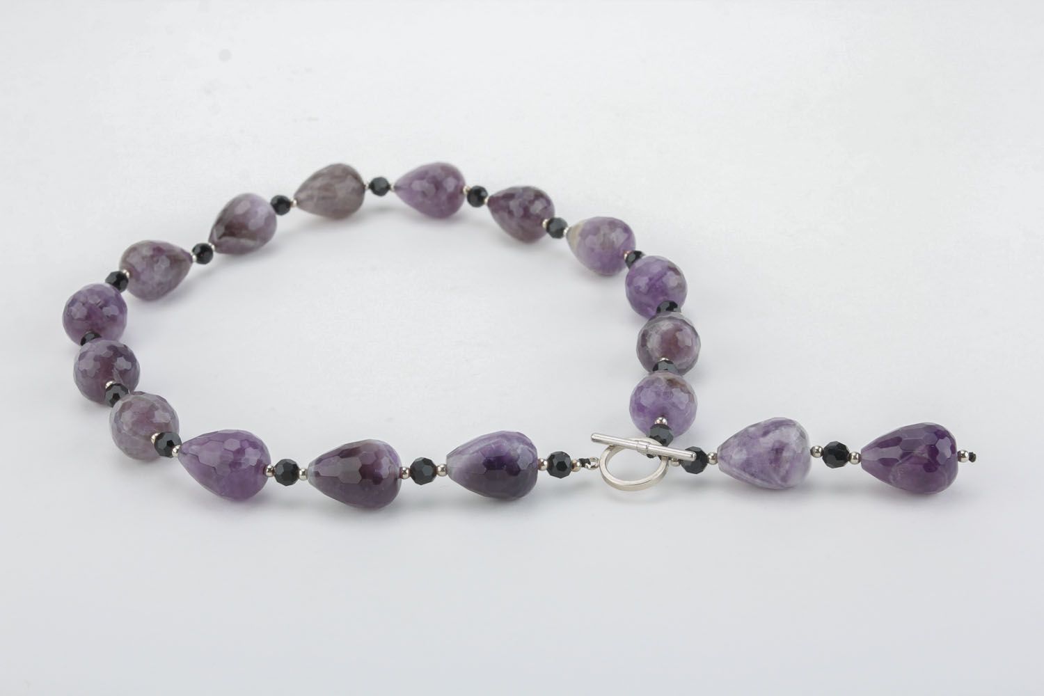 Necklace with amethyst and agate photo 1
