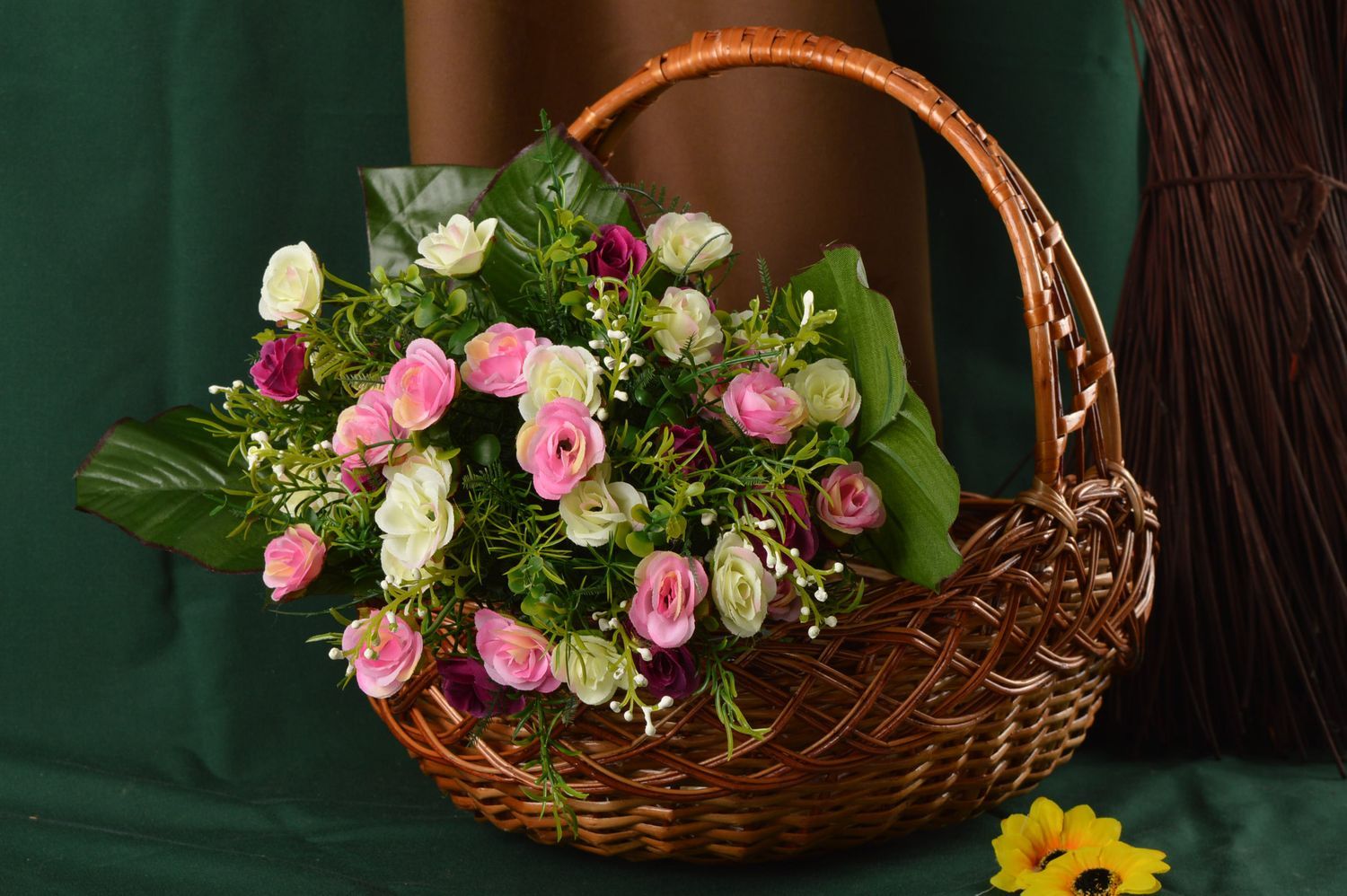 Handmade woven decorative basket cute basket for small items interior basket photo 1