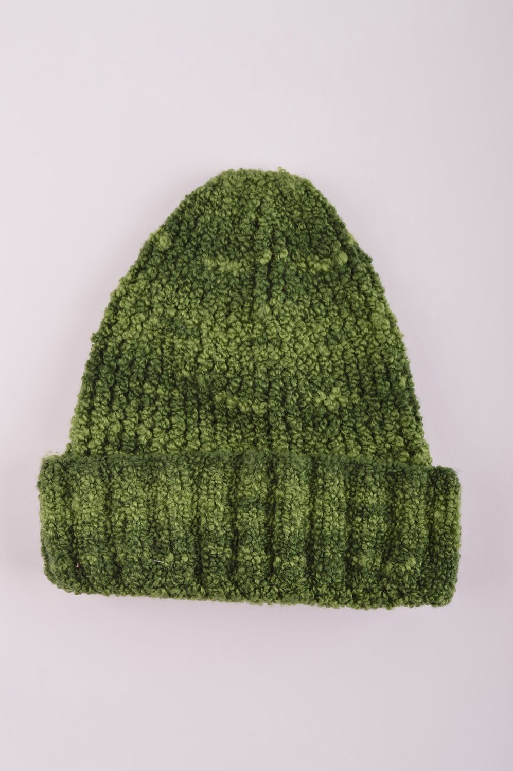 Головной убор хэнд мэйд зимняя женская шапка зеленая теплая зимняя шапка фото 4